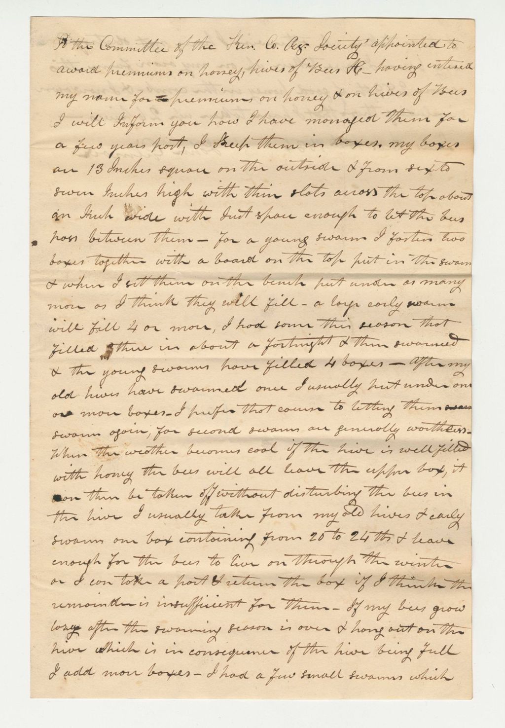 Miniature of Statement of John Gilmore on Bees and Honey