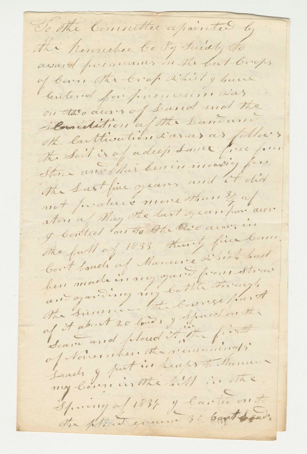 Miniature of Statement of Leavitt Lothrop on Corn