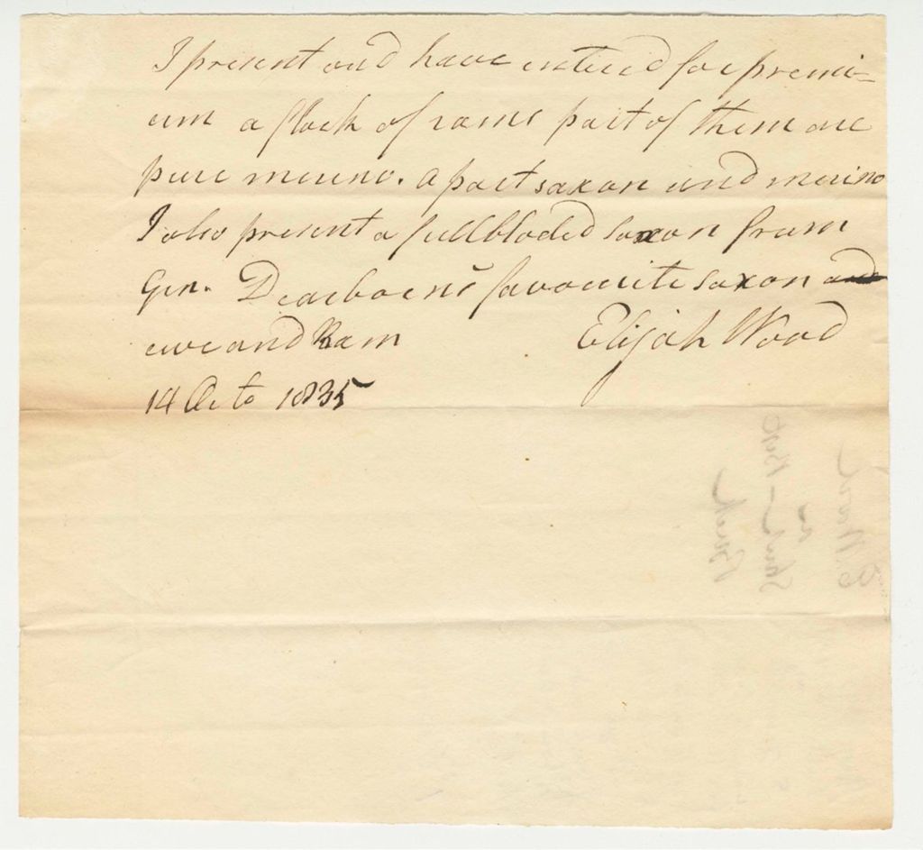 Miniature of Statement of Elijah Wood on Sheep and Buck
