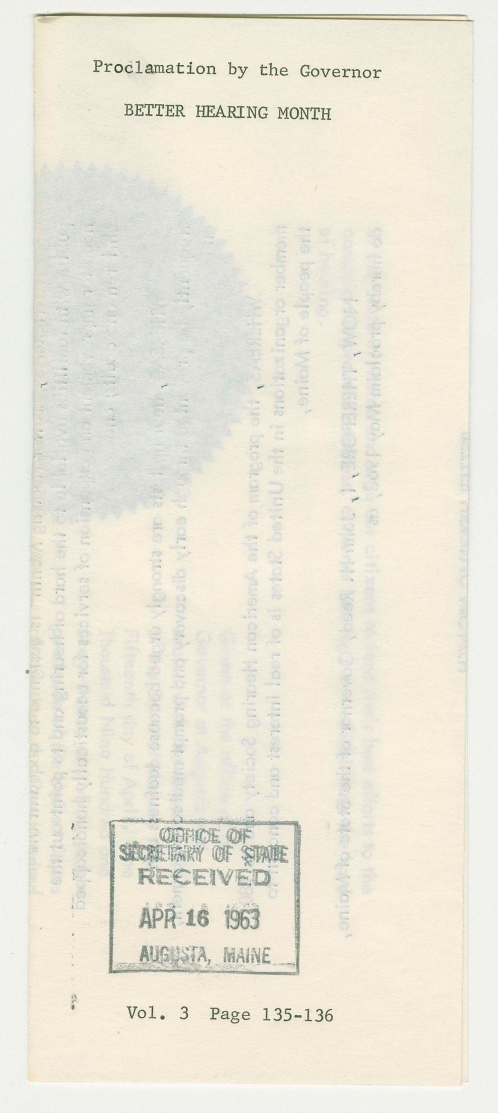 Miniature of Better Hearing Month Proclamation