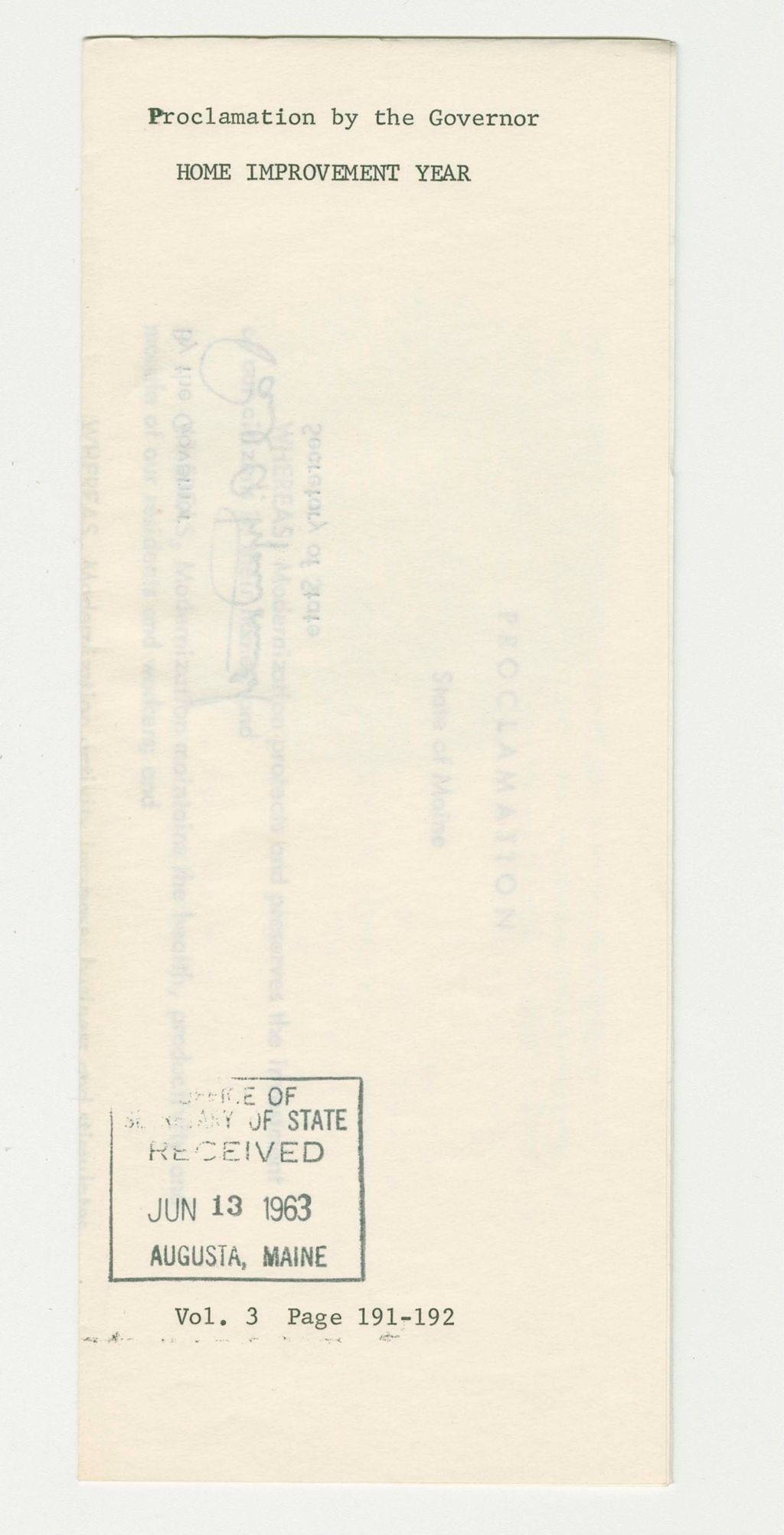 Miniature of Home Improvement Year Proclamation