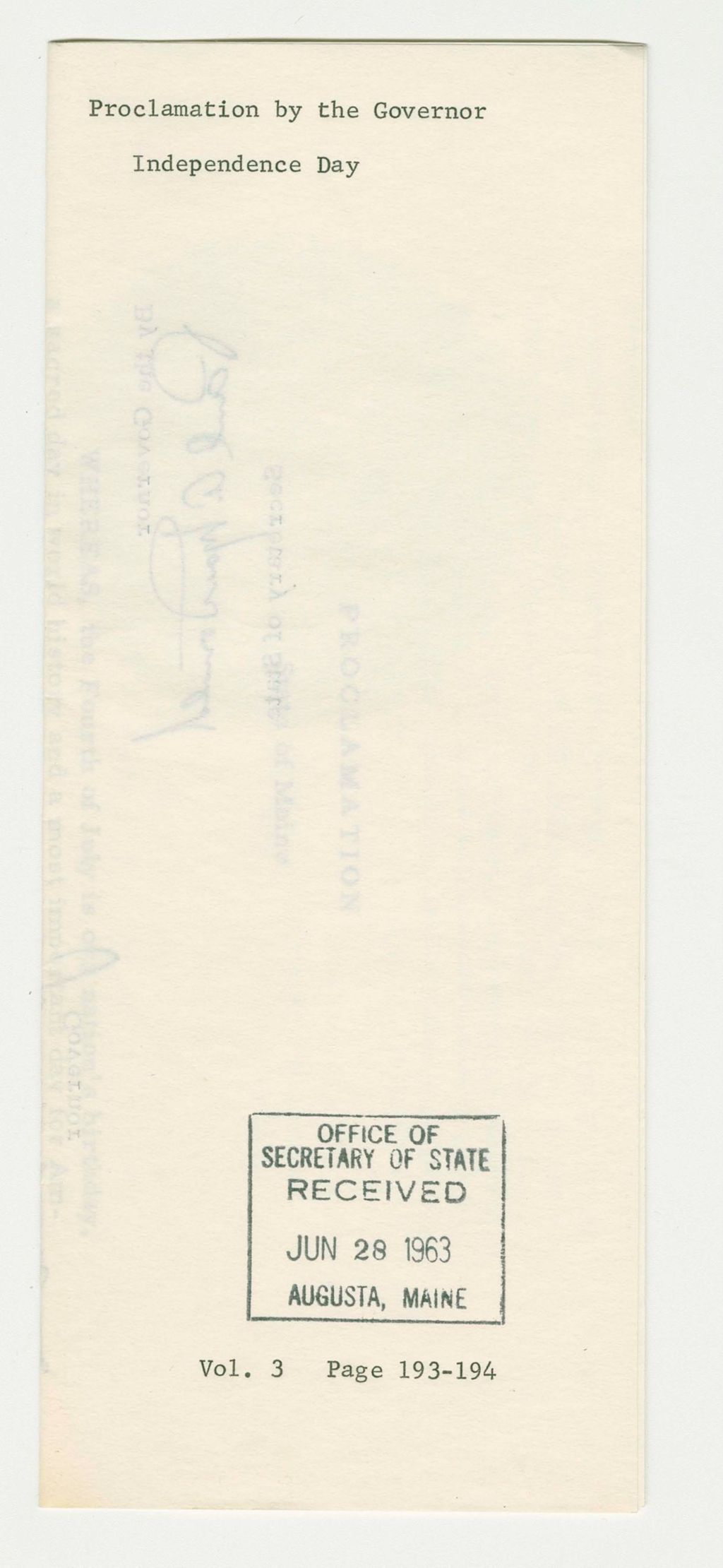 Miniature of Independence Day Proclamation