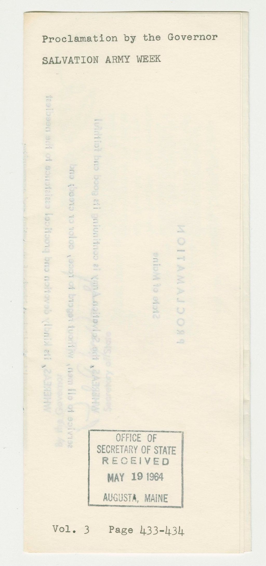 Miniature of Salvation Army Week Proclamation