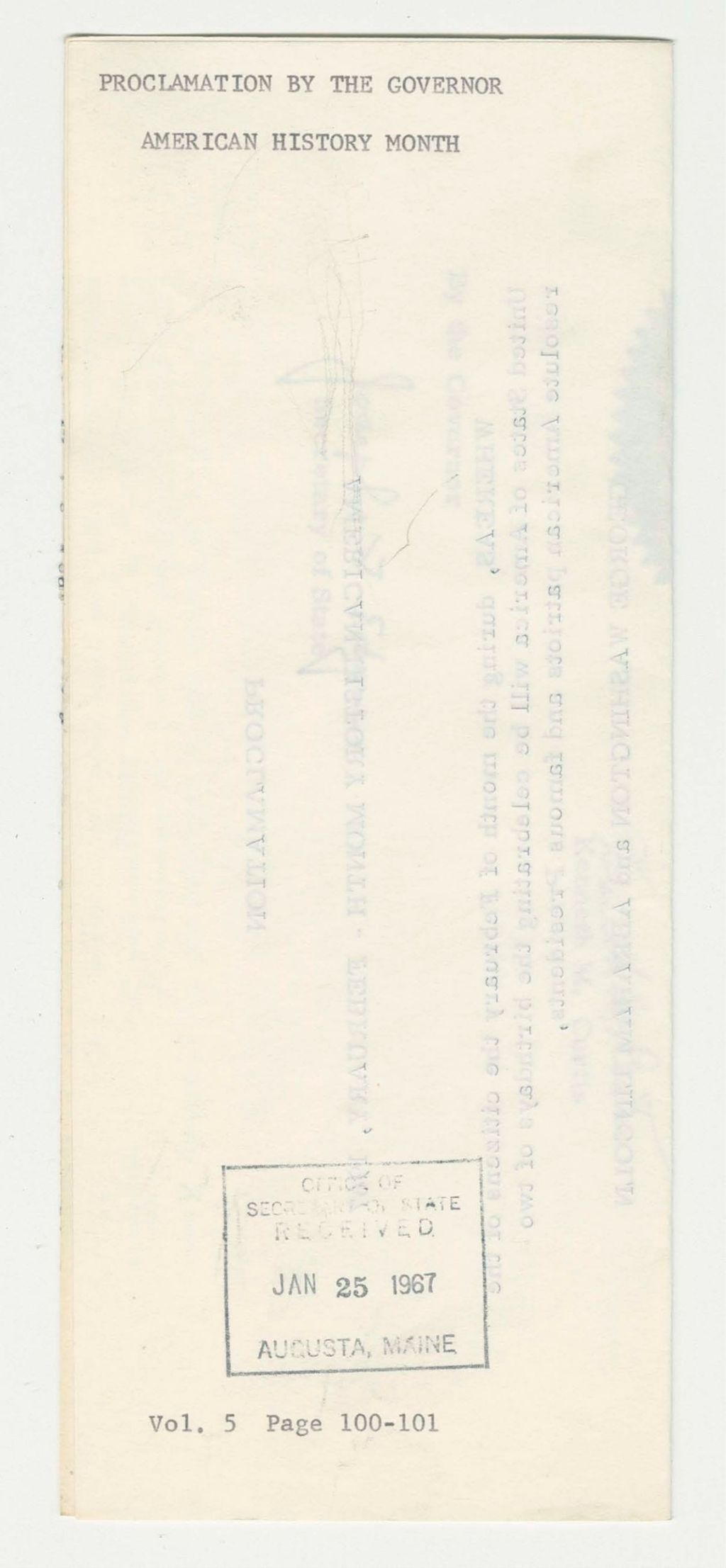 Miniature of American History Month Proclamation