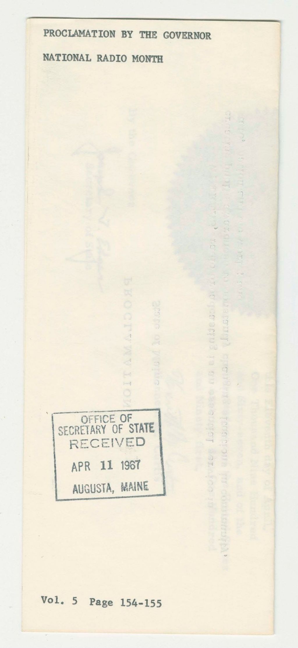 Miniature of National Radio Month Proclamation