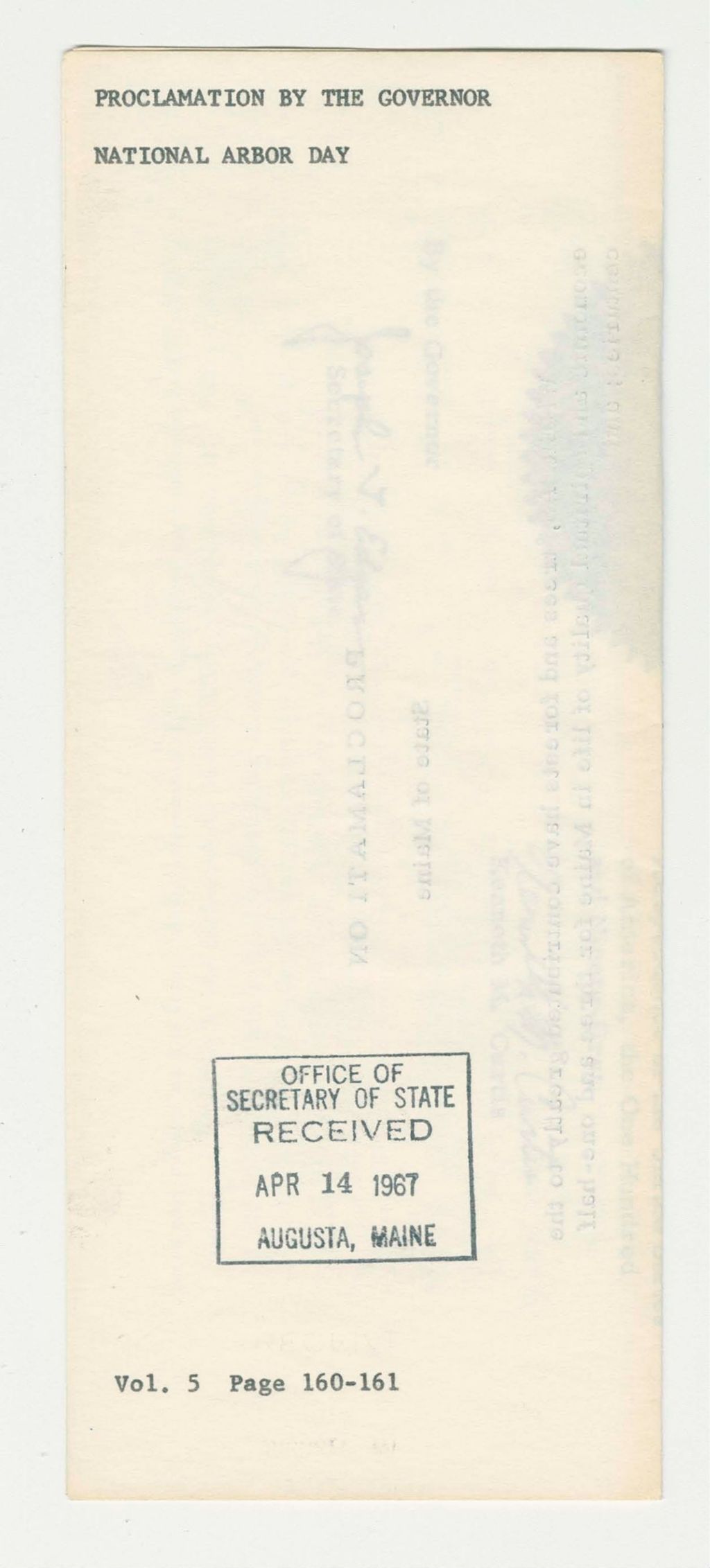 Miniature of National Arbor Day Proclamation
