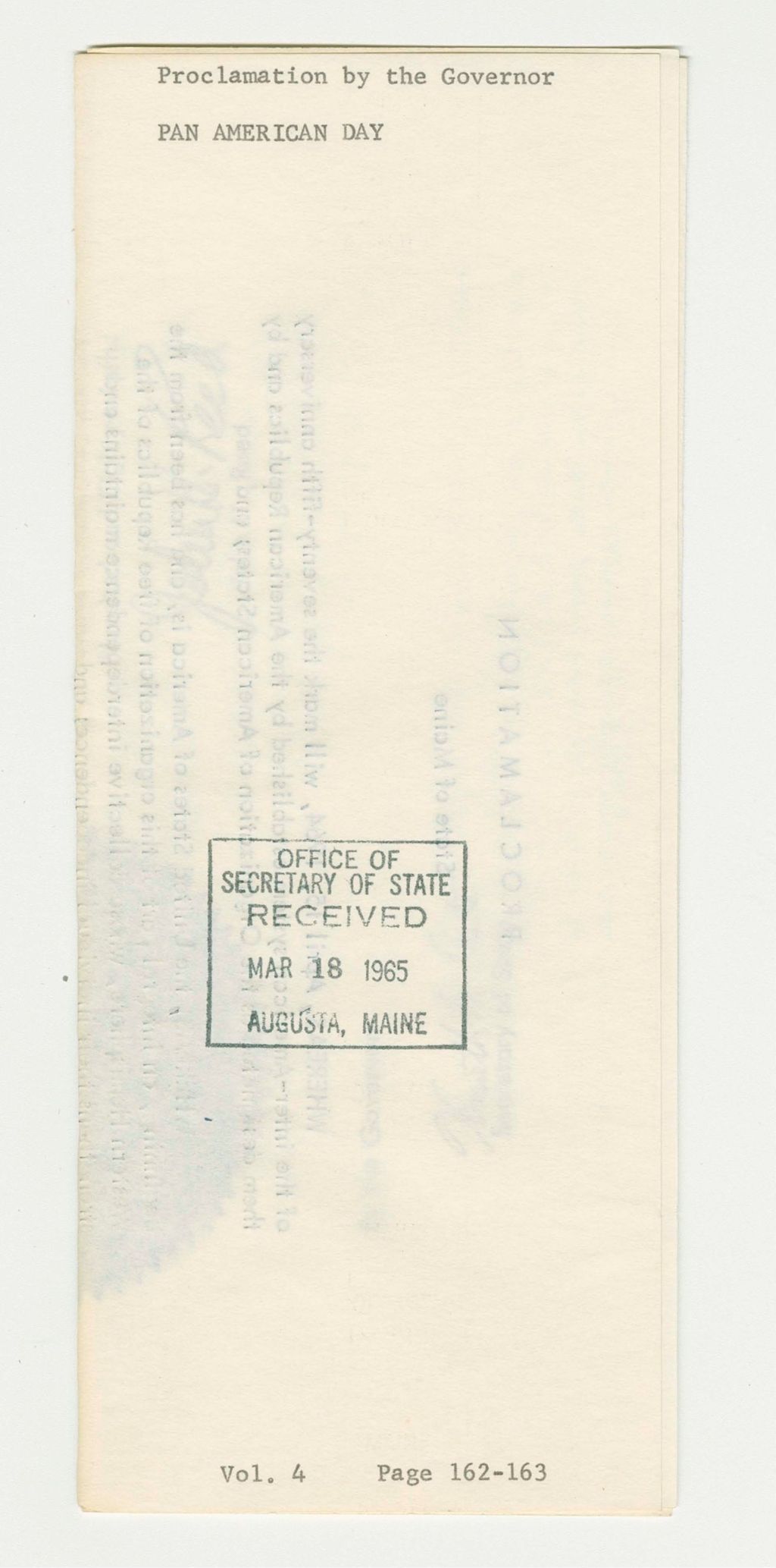 Miniature of Pan American Day Proclamation