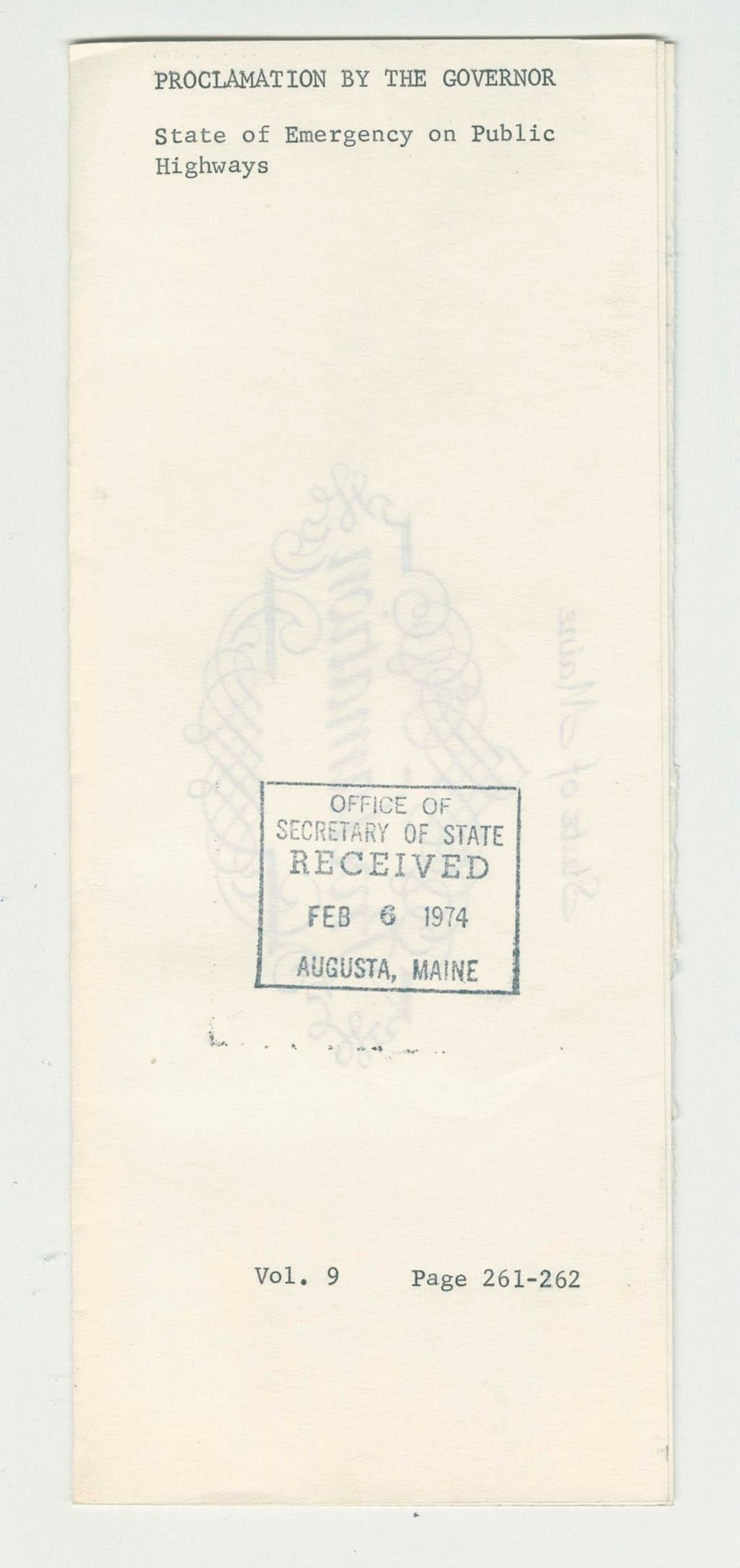 Miniature of State of Emergency on Public Highways