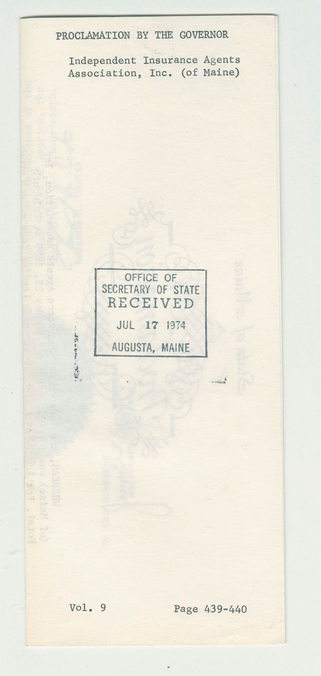 Miniature of Independent Insurance Agents Association, Inc. (of Maine)