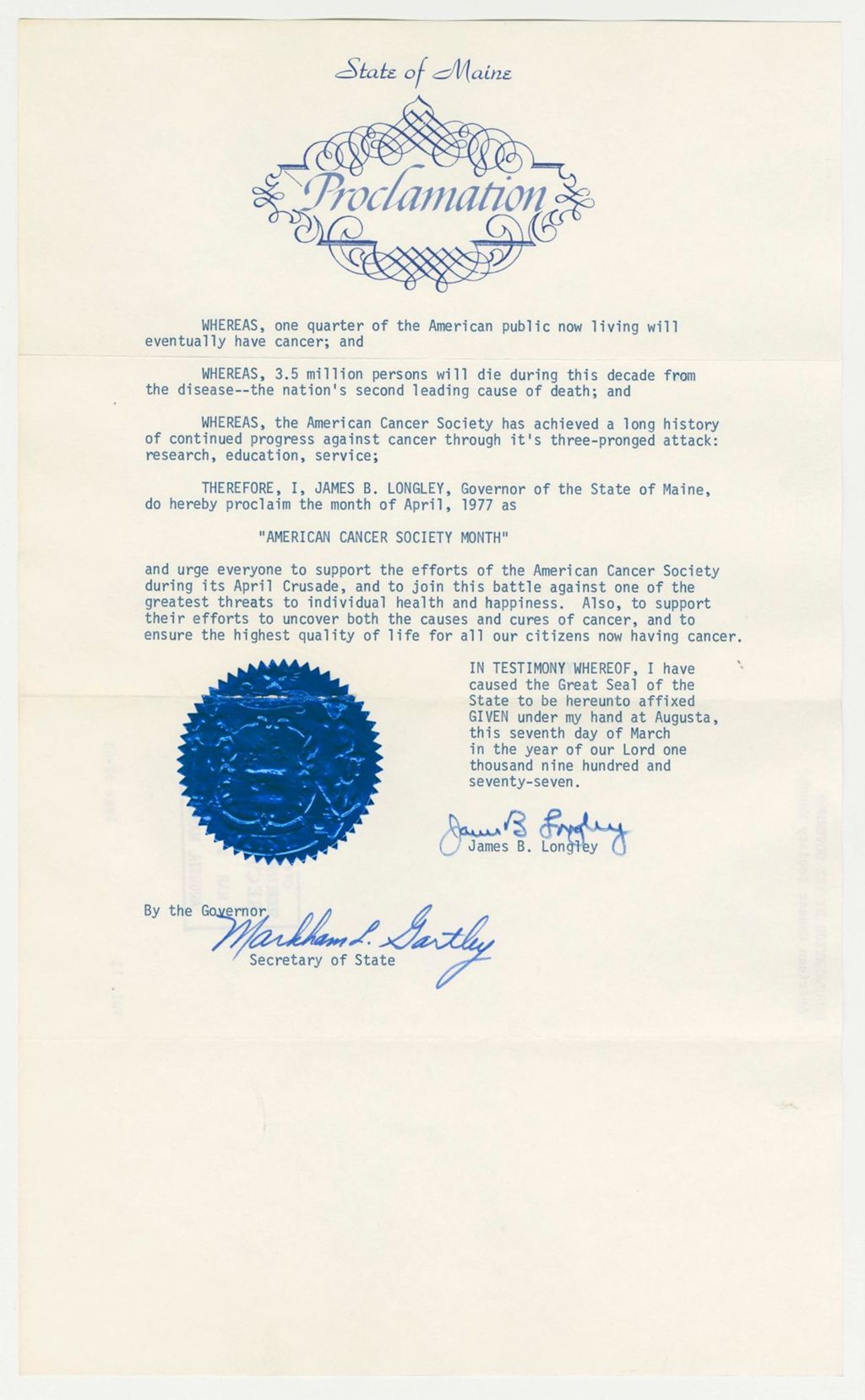 Miniature of American Cancer Society Month