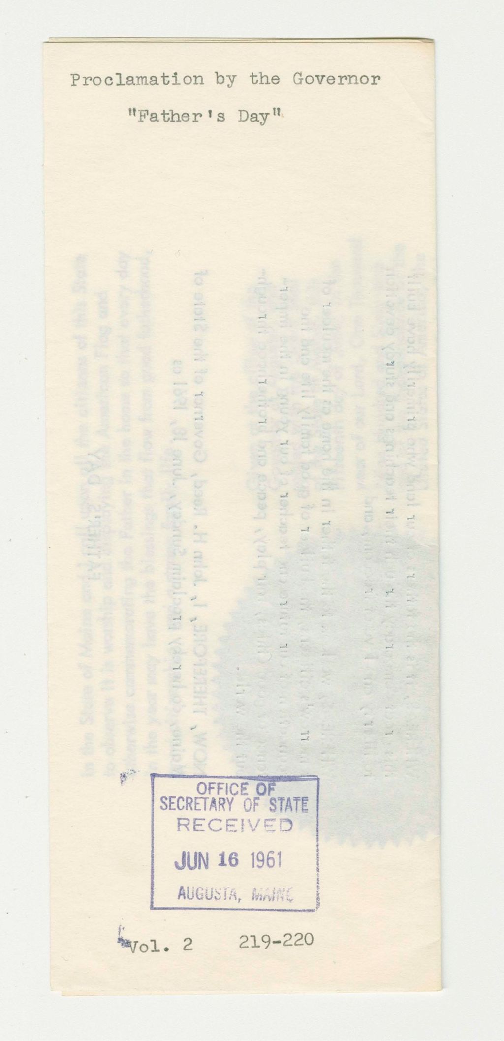 Miniature of "Father's Day" Proclamation
