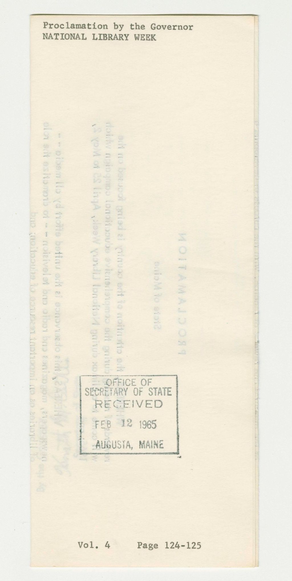 Miniature of National Library Week Proclamation