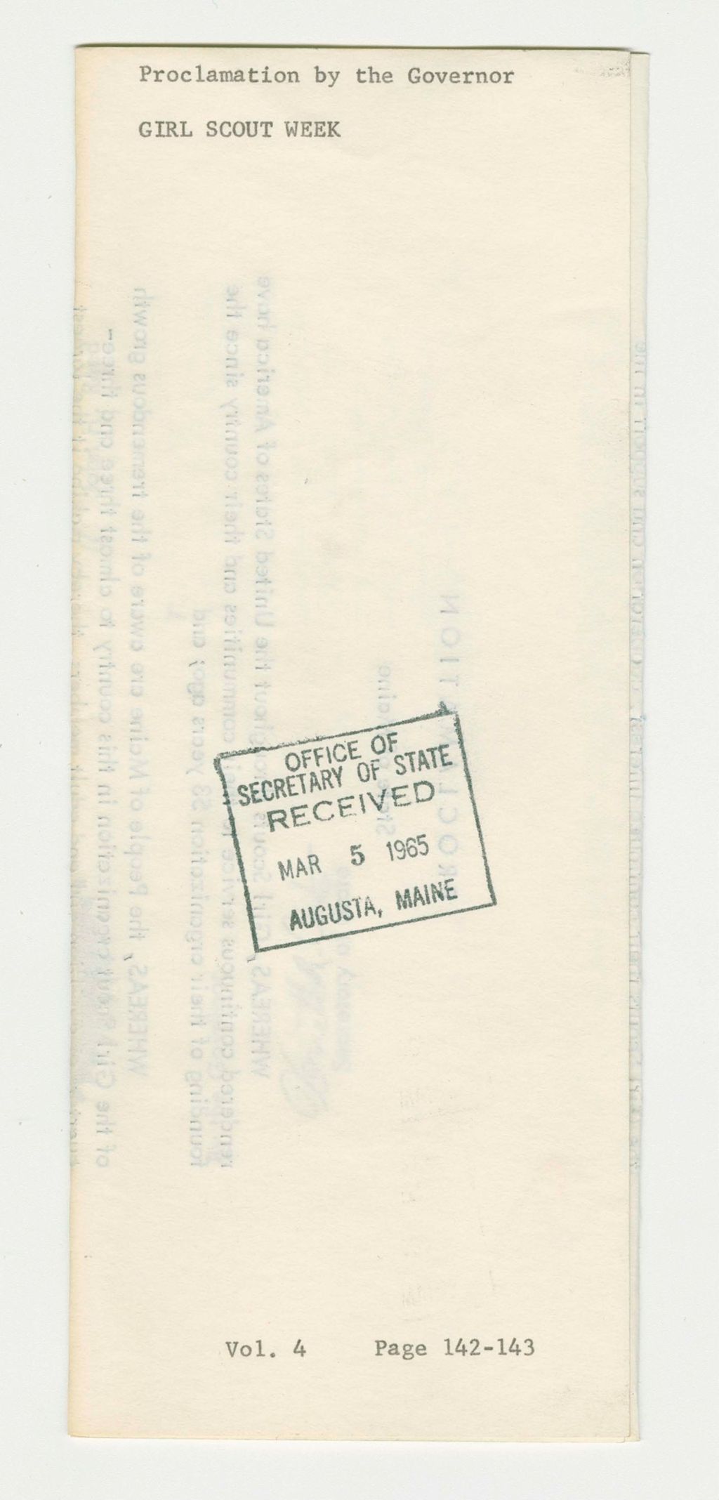 Miniature of Girl Scout Week Proclamation
