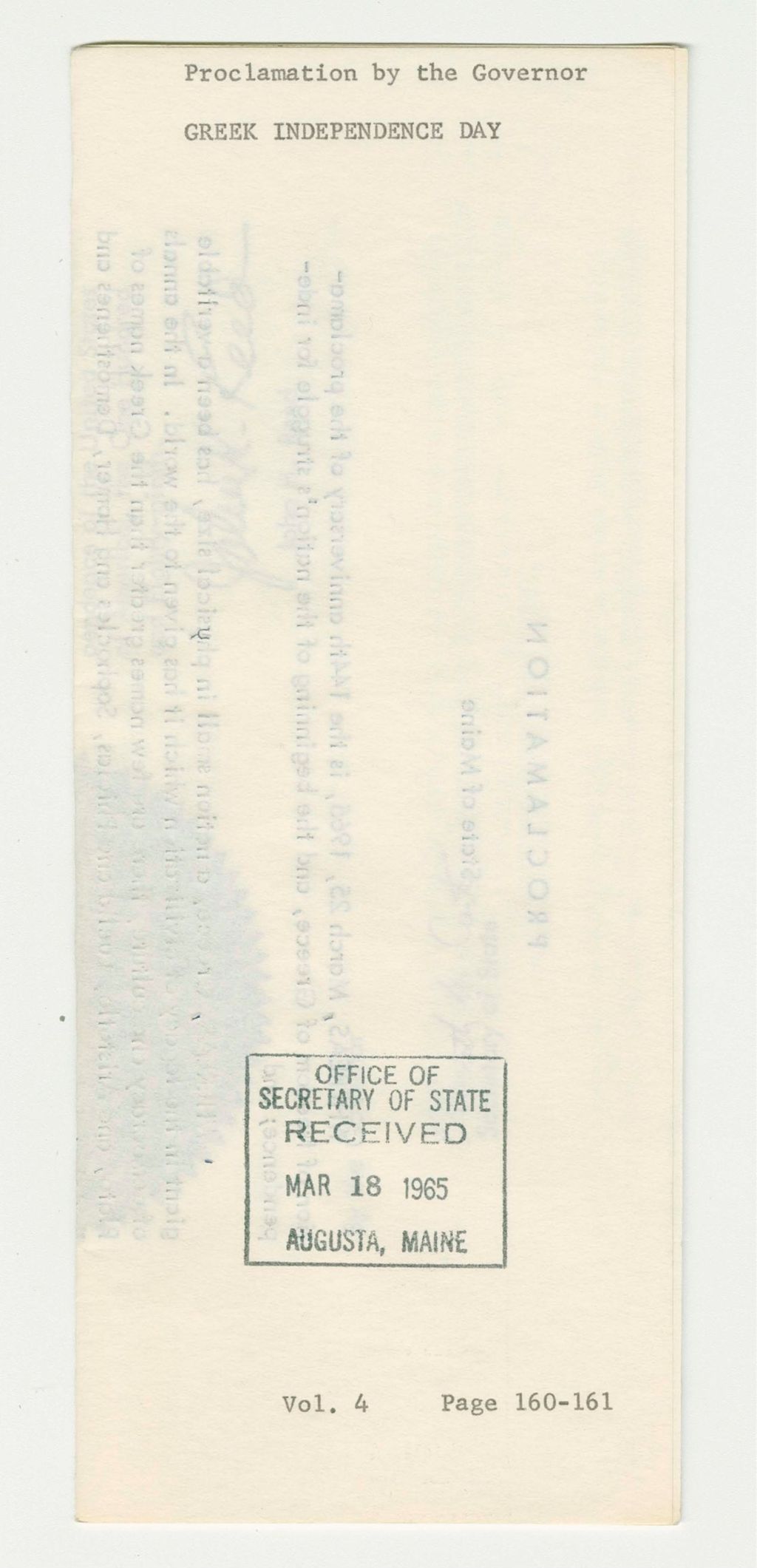 Miniature of Greek Independence Day Proclamation