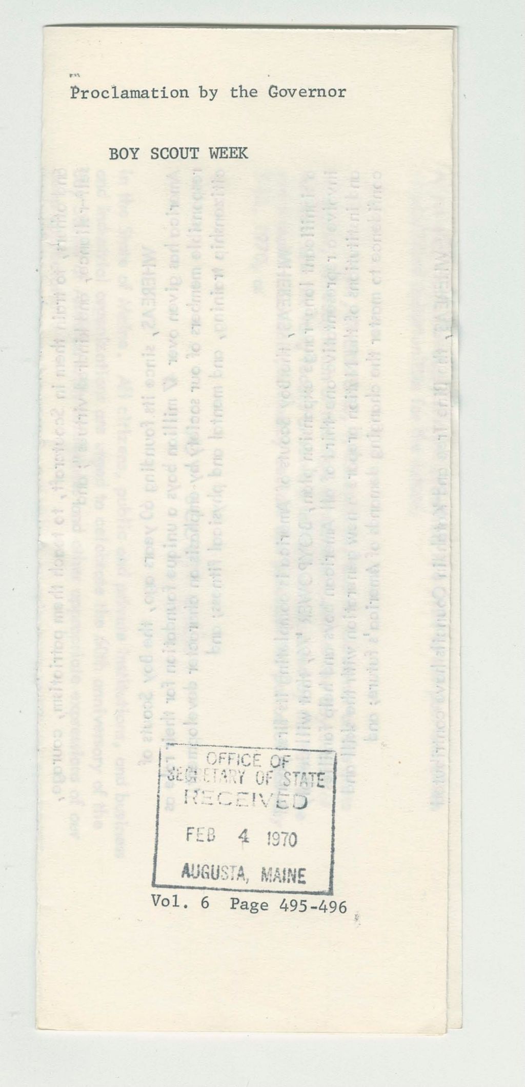 Miniature of Boy Scout Week Proclamation