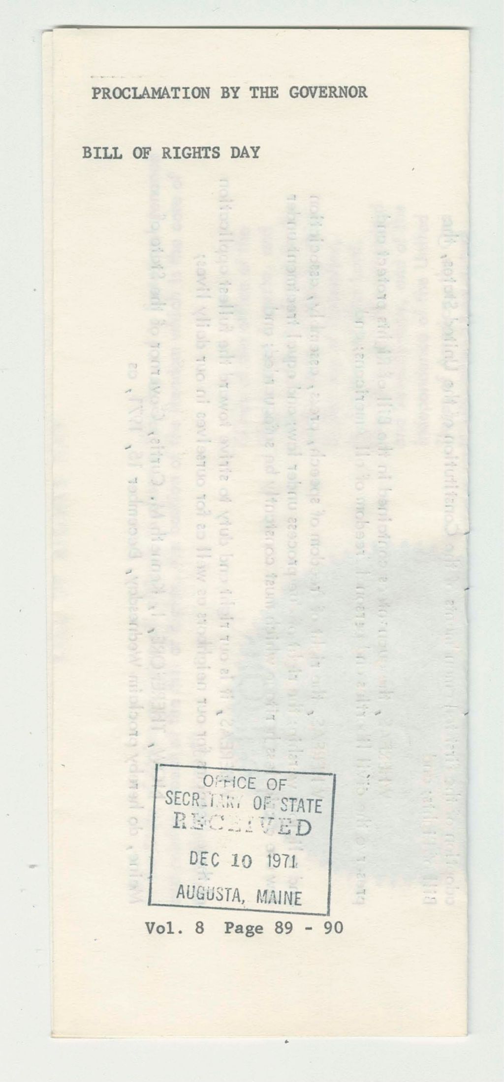 Miniature of Bill of Rights Day