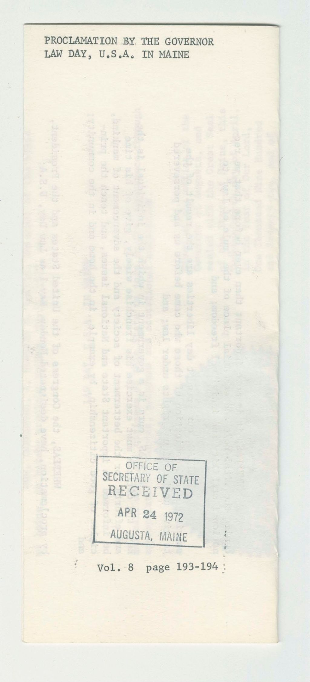 Miniature of Law Day, U.S.A. in Maine