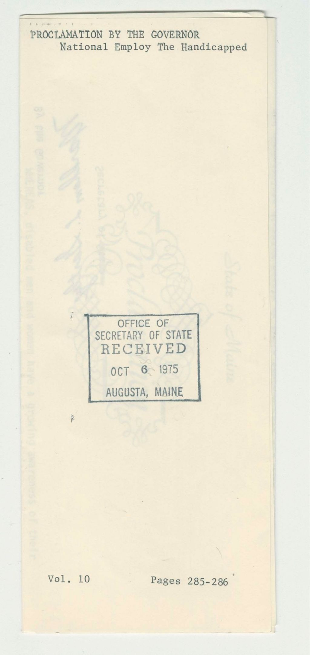 Miniature of National Employ the Handicapped Week