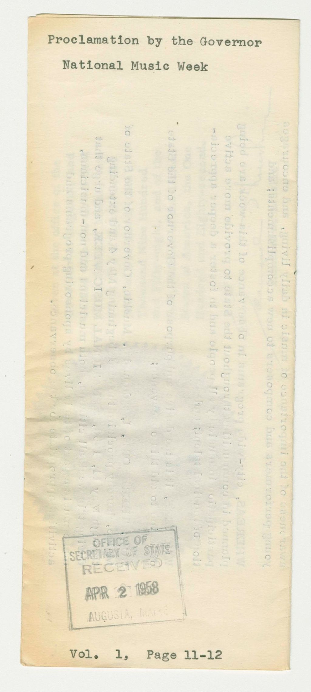 Miniature of National Music Week Proclamation