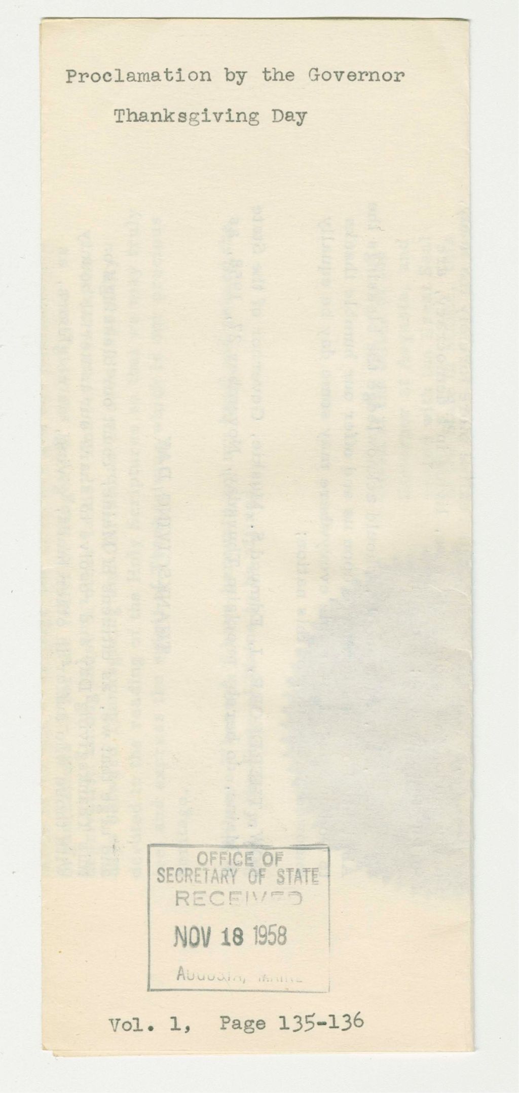 Miniature of Thanksgiving Day Proclamation