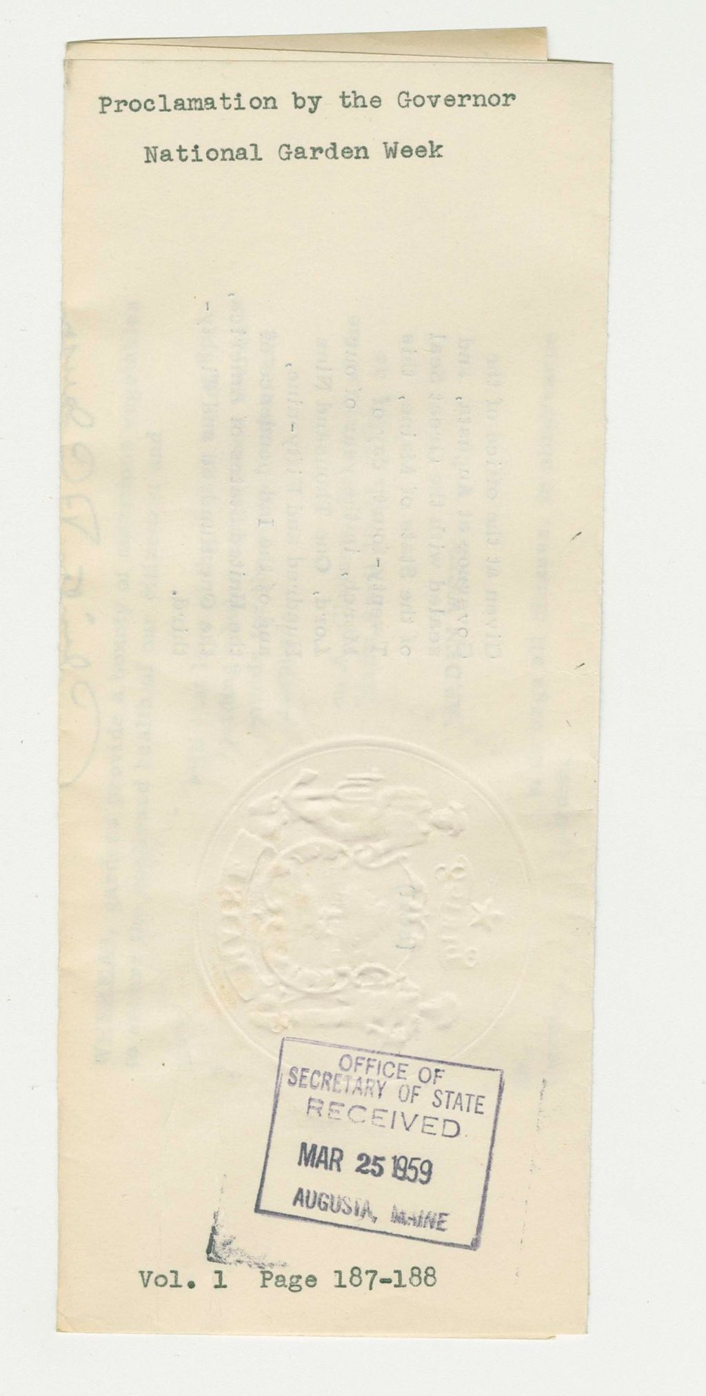Miniature of National Garden Week Proclamation