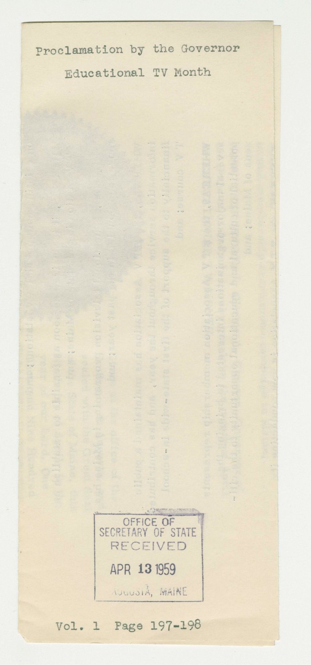 Miniature of Educational TV Month Proclamation