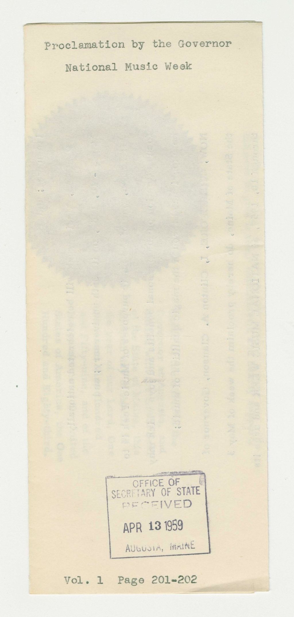 Miniature of National Music Week Proclamation