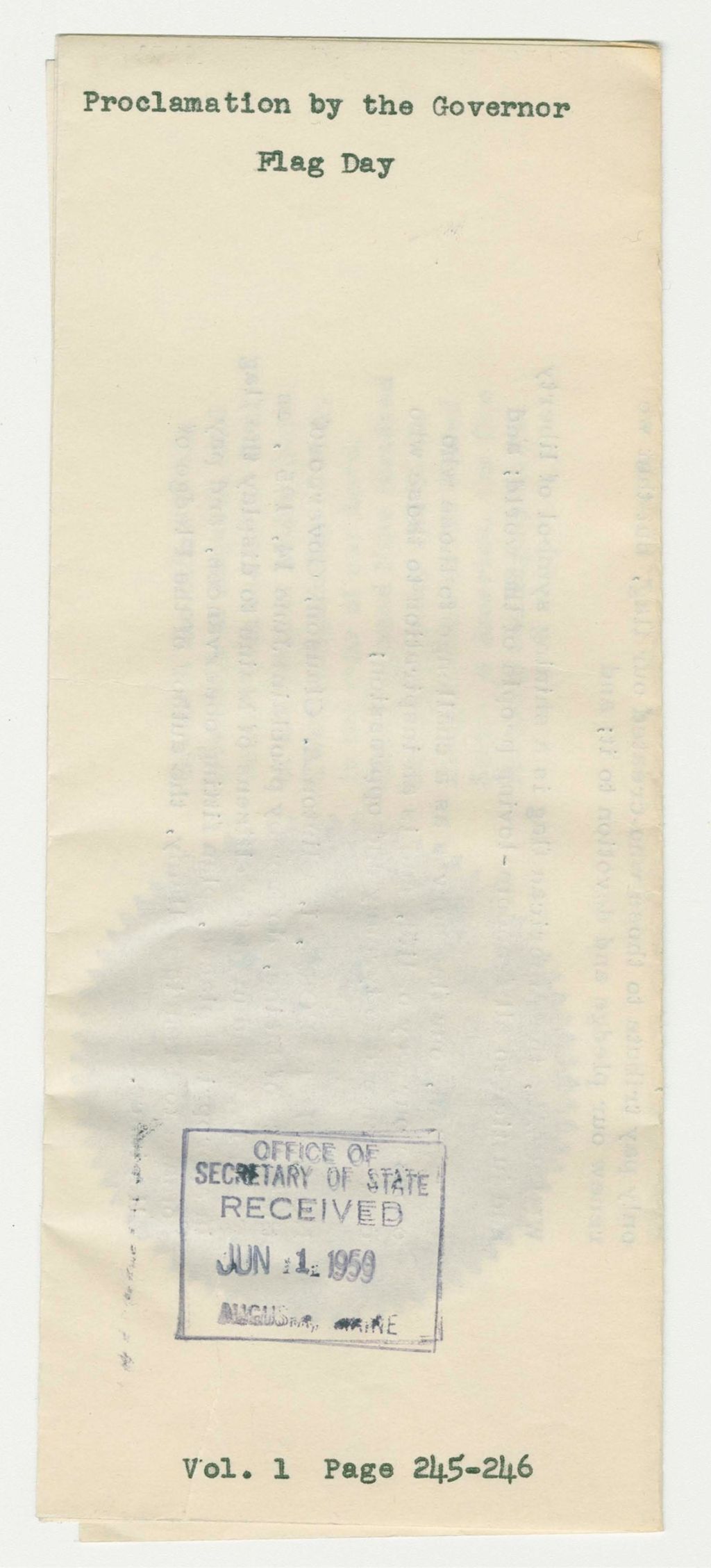 Miniature of Flag Day Proclamation
