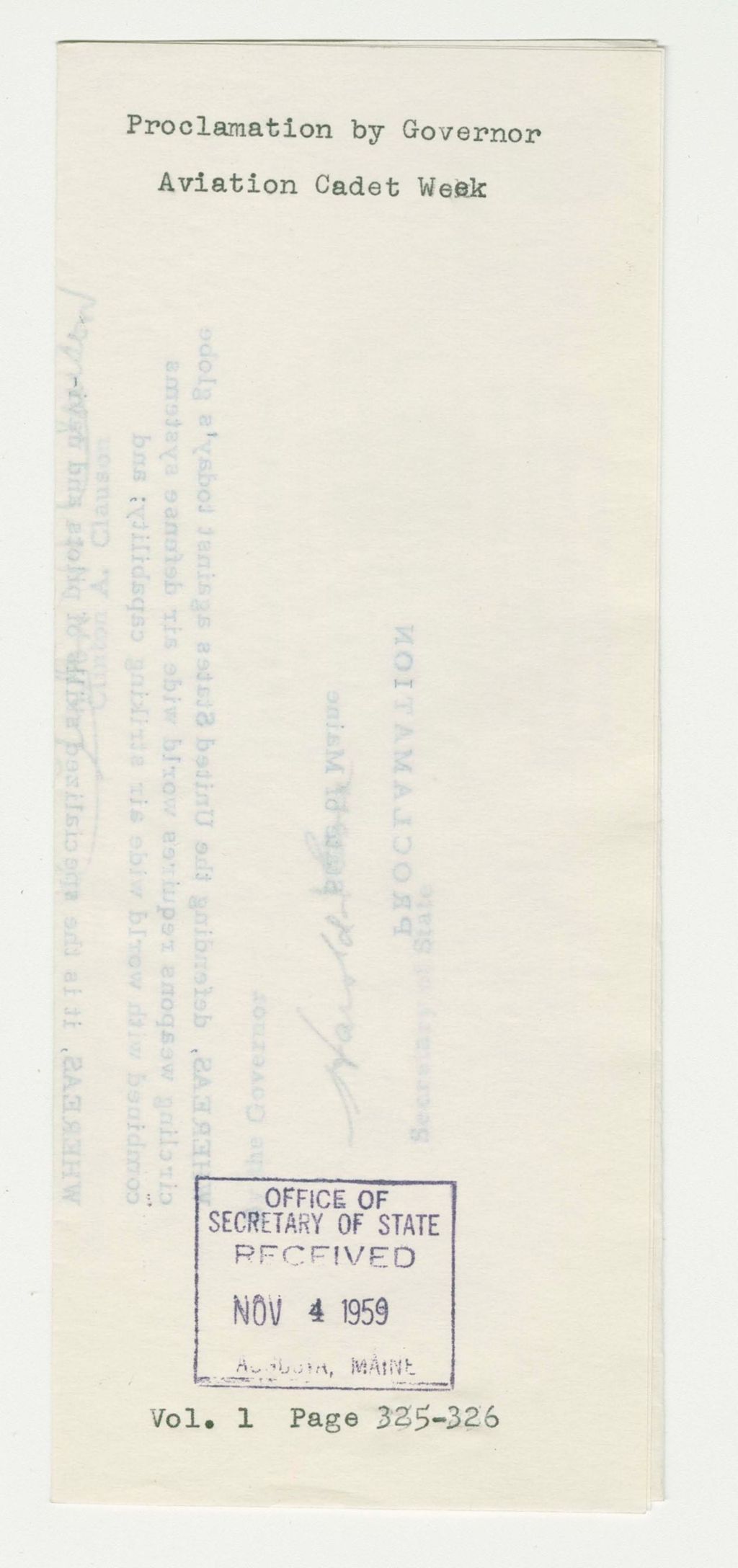 Miniature of Aviation Cadet Week Proclamation