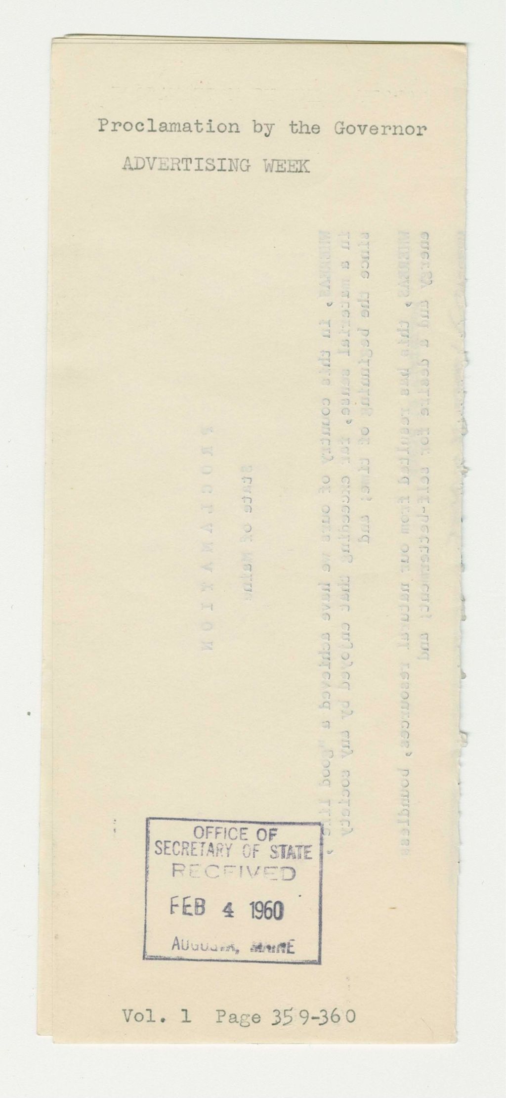 Miniature of Advertising Week Proclamation