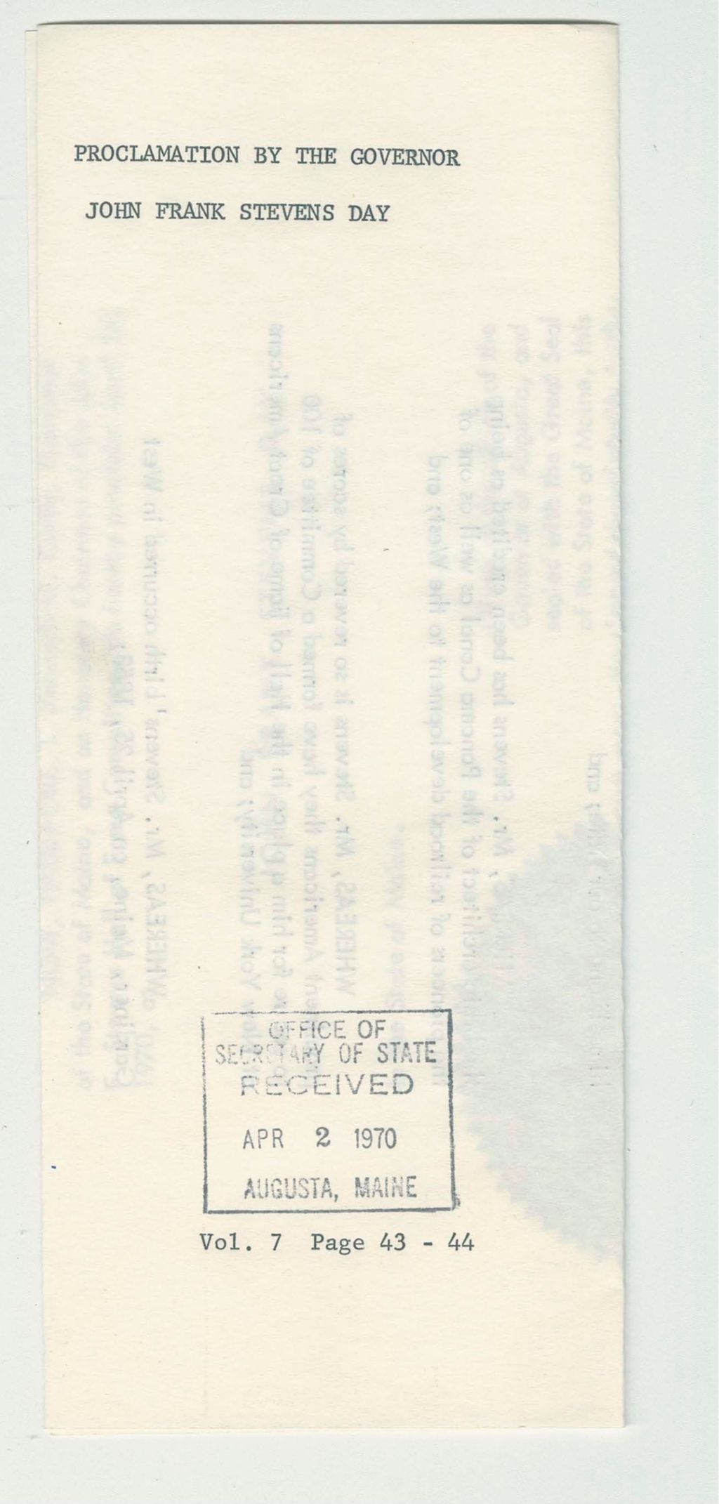 Miniature of John Frank Stevens Day