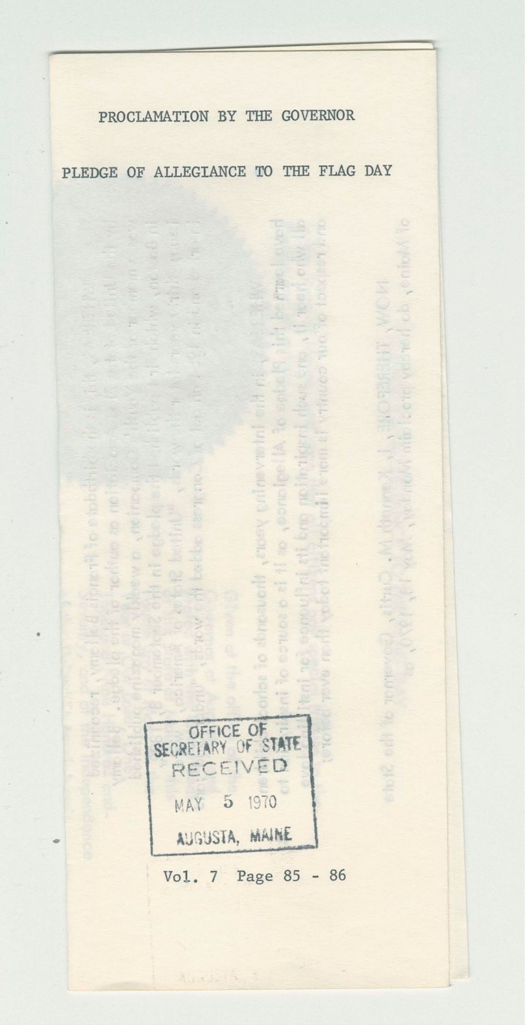 Miniature of Pledge of Allegiance to the Flag Day