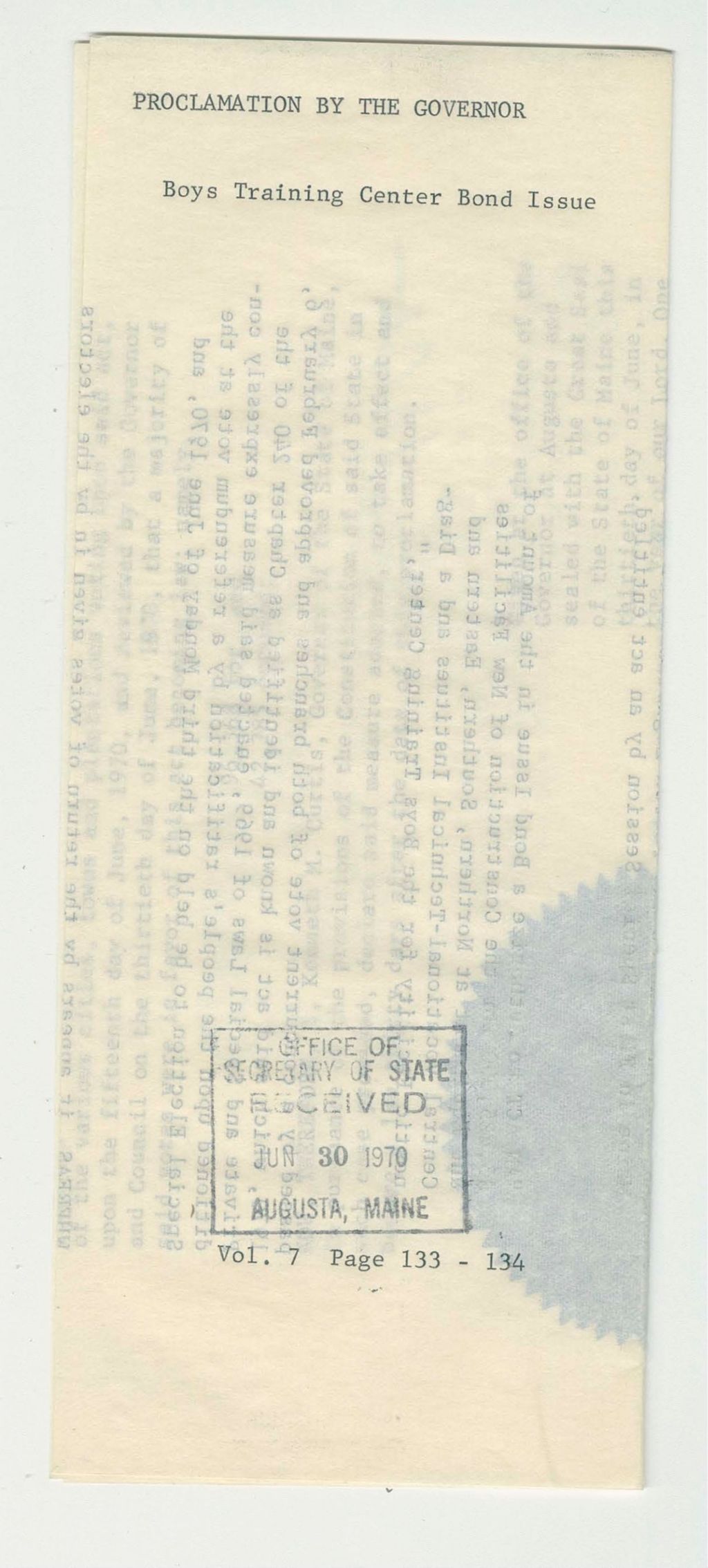 Miniature of Boys Training Center Bond Issue