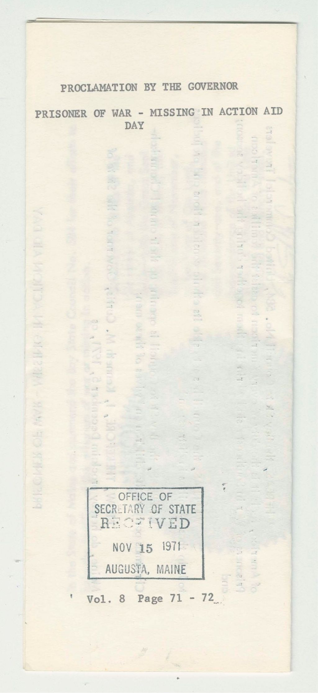 Miniature of Prisoner of War-Missing in Action Aid Day