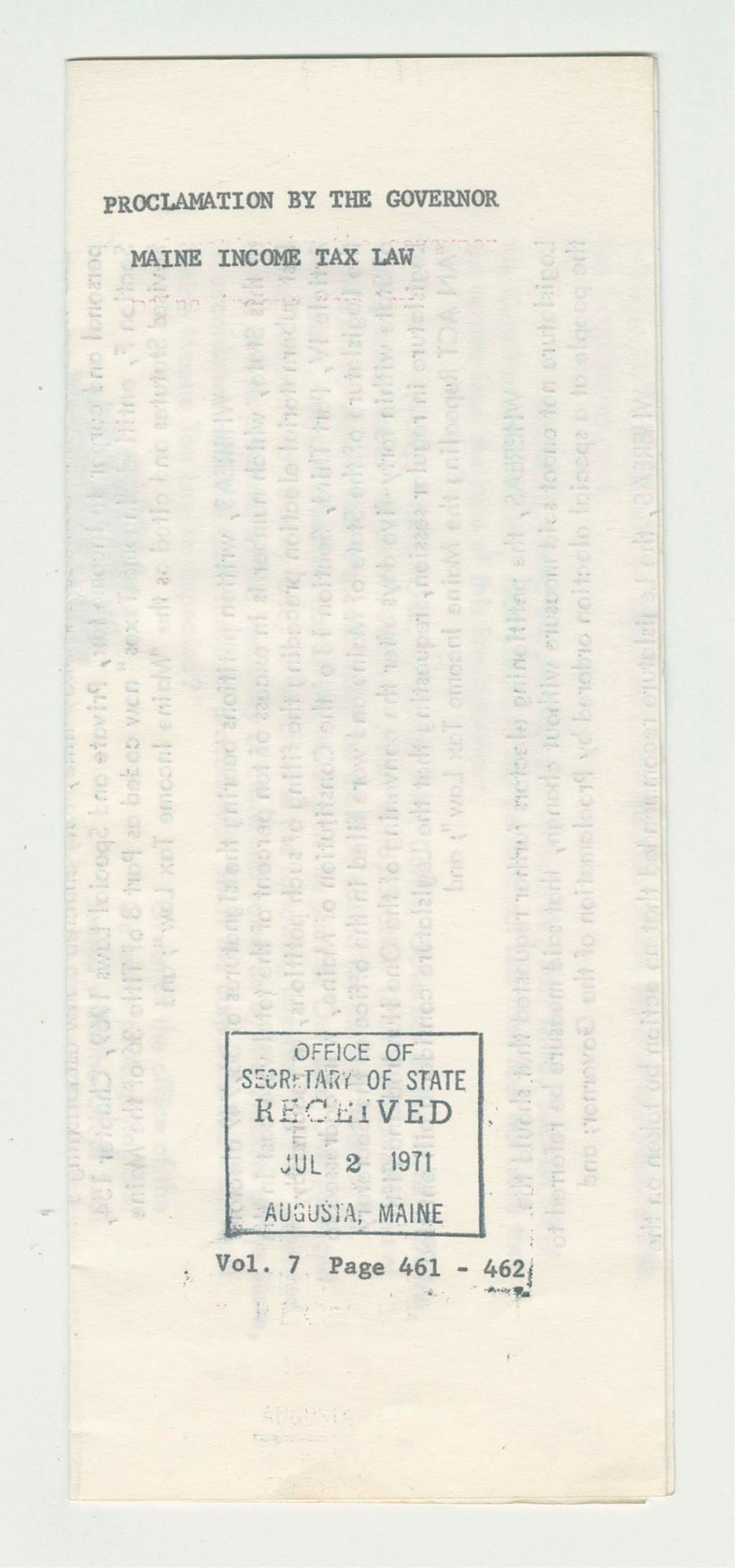 Miniature of Maine Income Tax Law