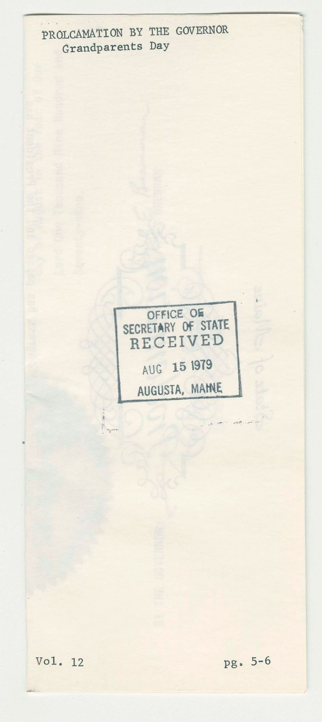 Miniature of Grandparents Day Proclamation