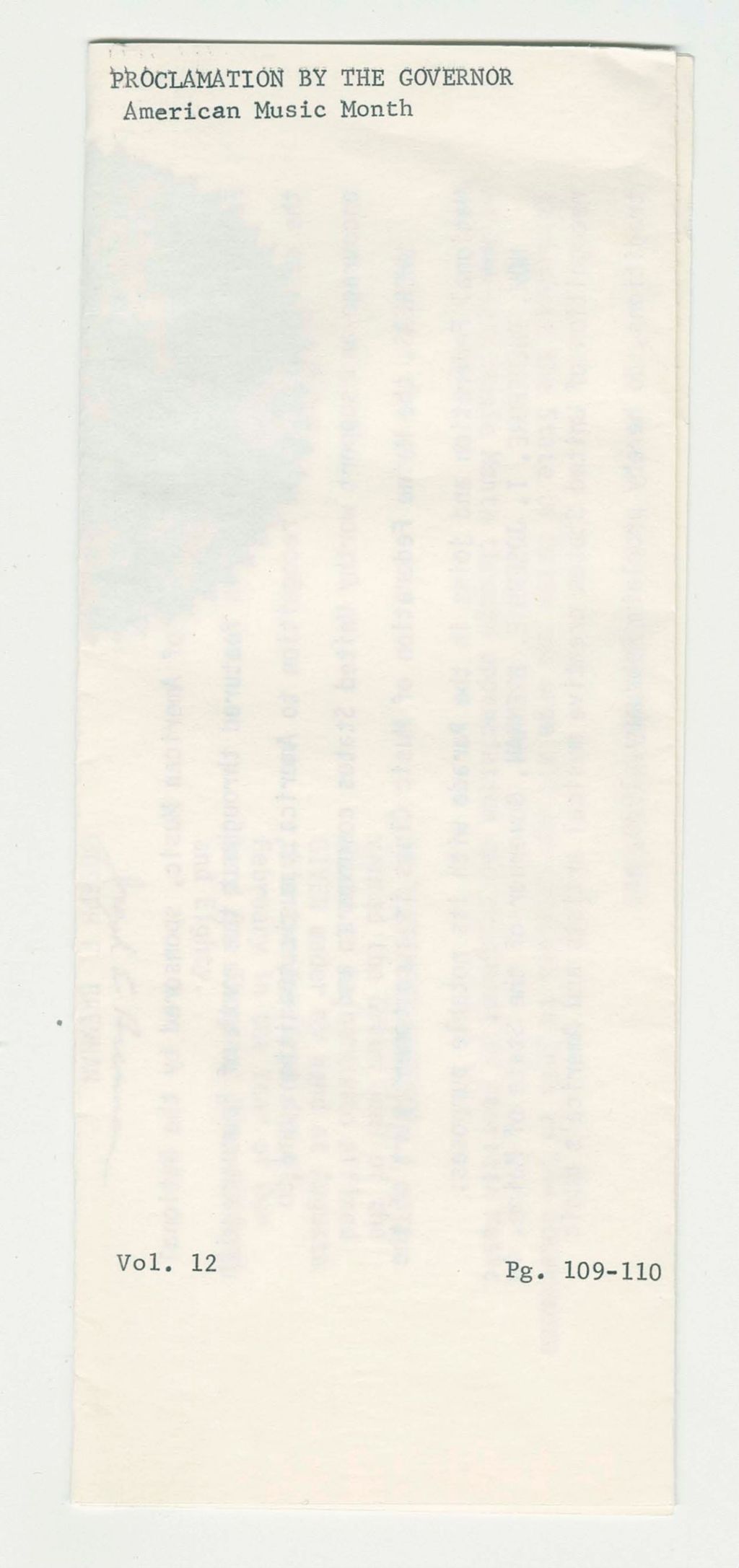 Miniature of American Music Month Proclamation
