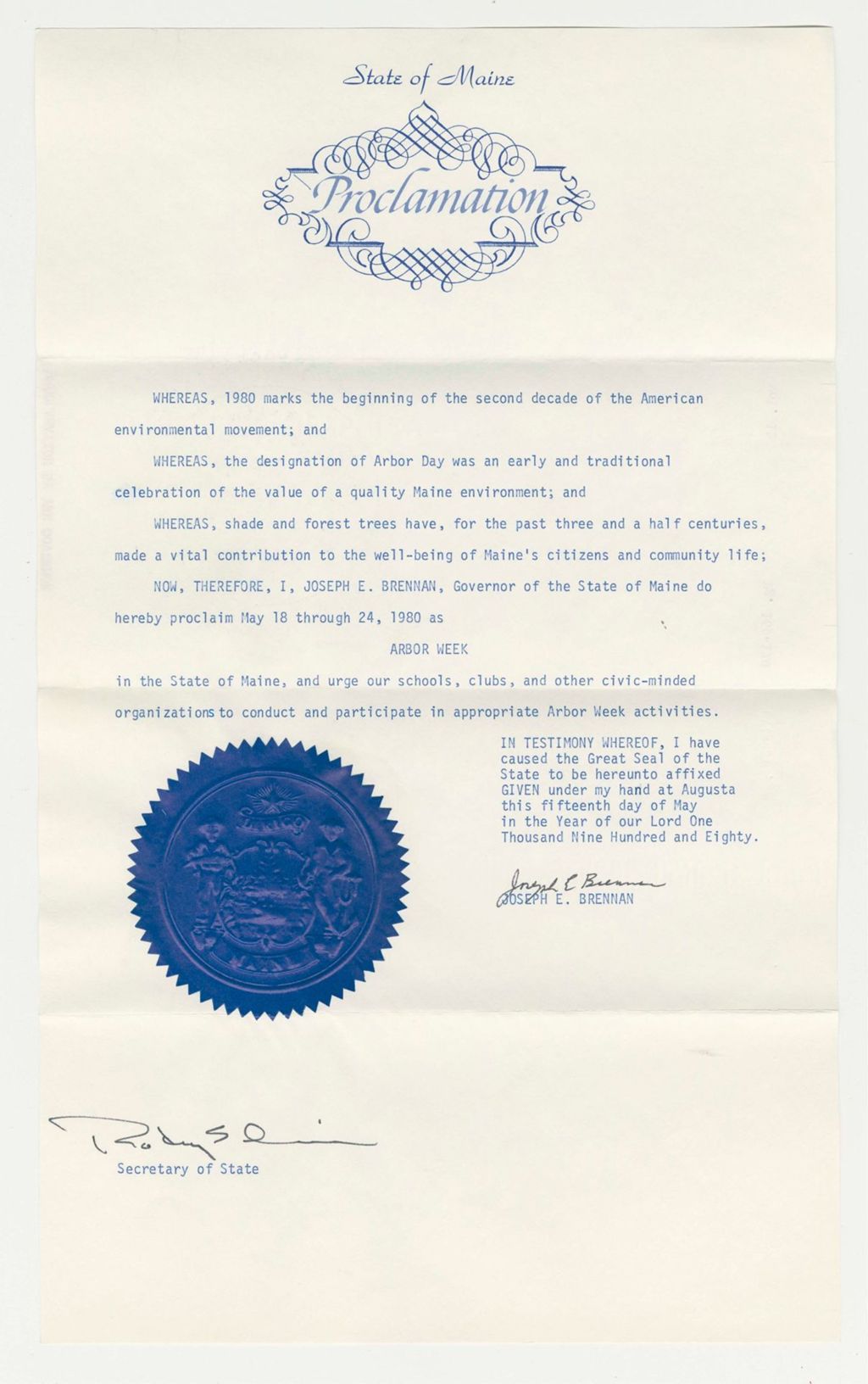 Miniature of Arbor Week Proclamation