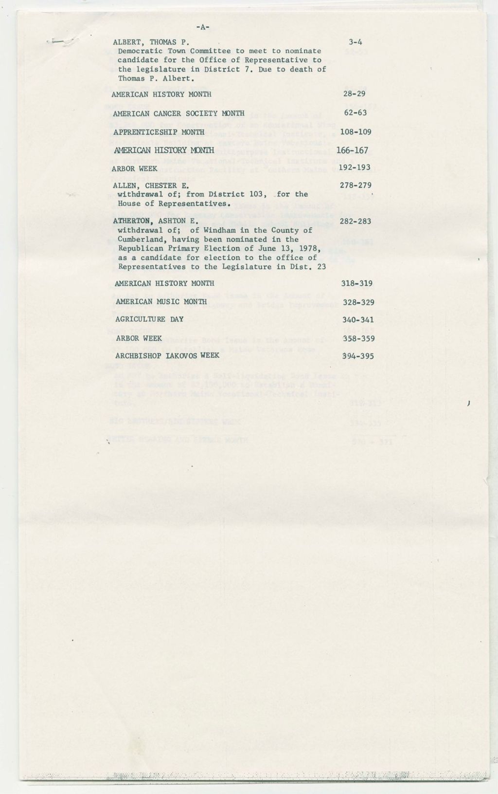 Miniature of Index of Proclamations
