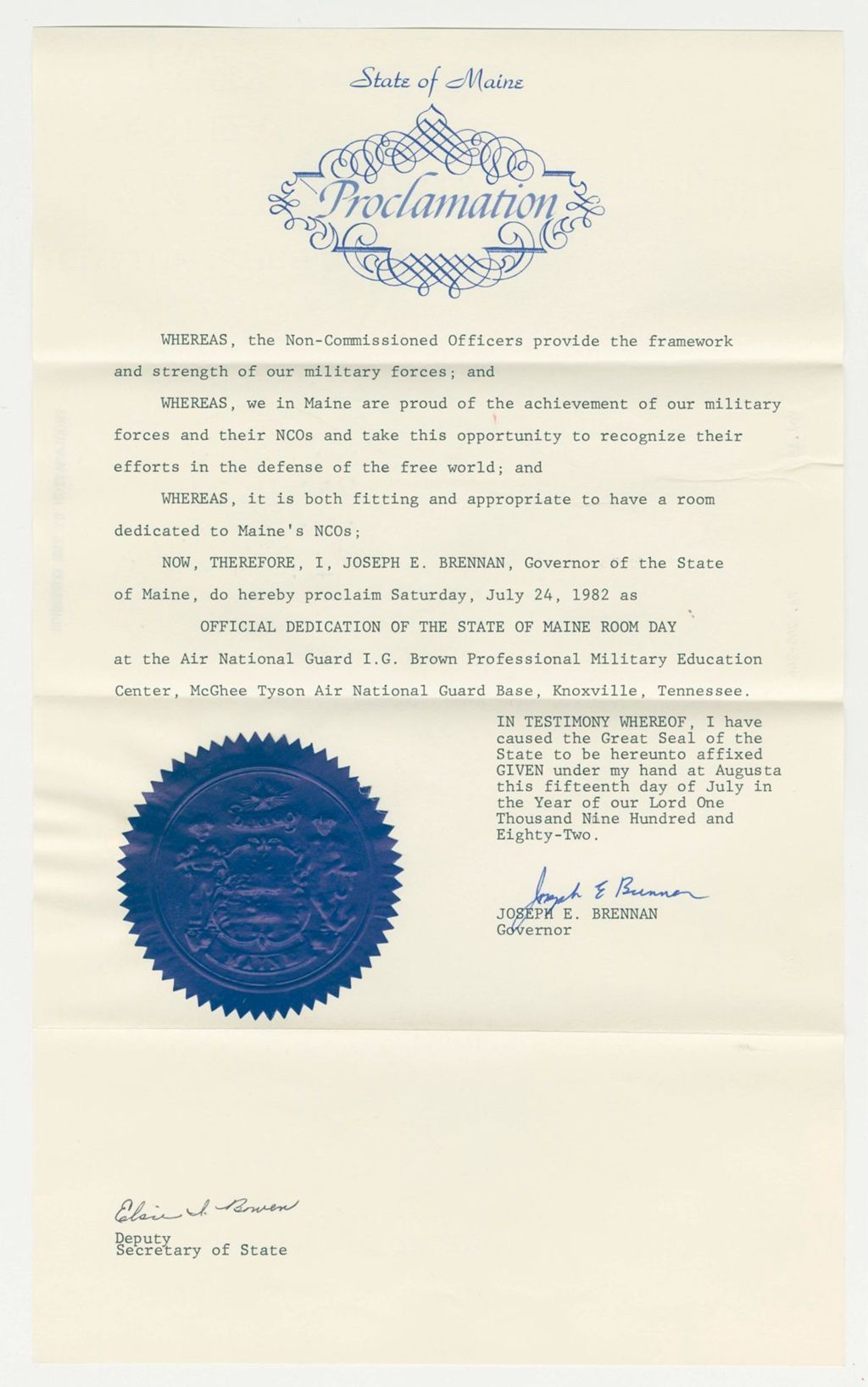Miniature of Official Dedication of the State of Maine Room Day
