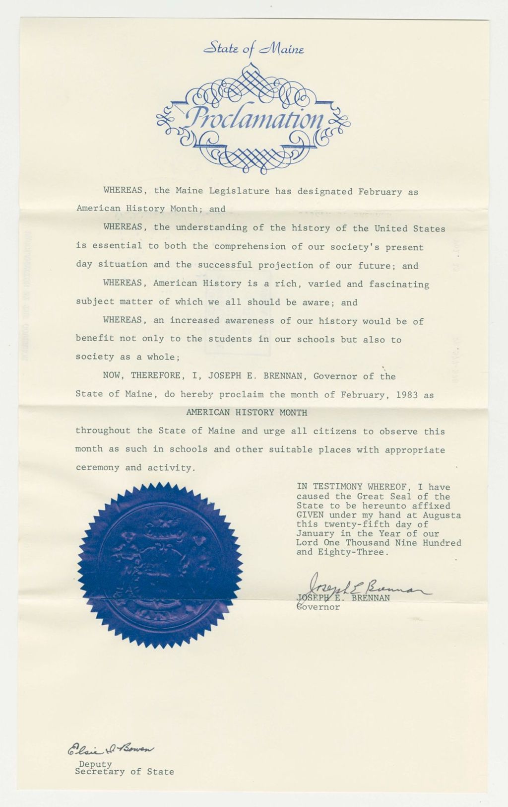 Miniature of American History Month Proclamation