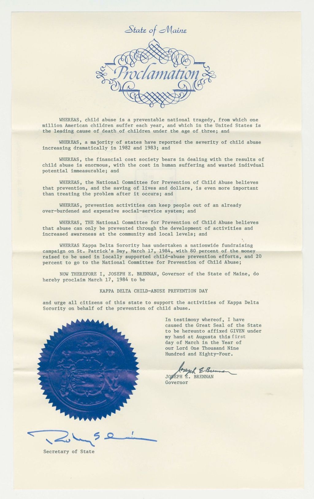 Miniature of Kappa Delta Child-Abuse Prevention Day