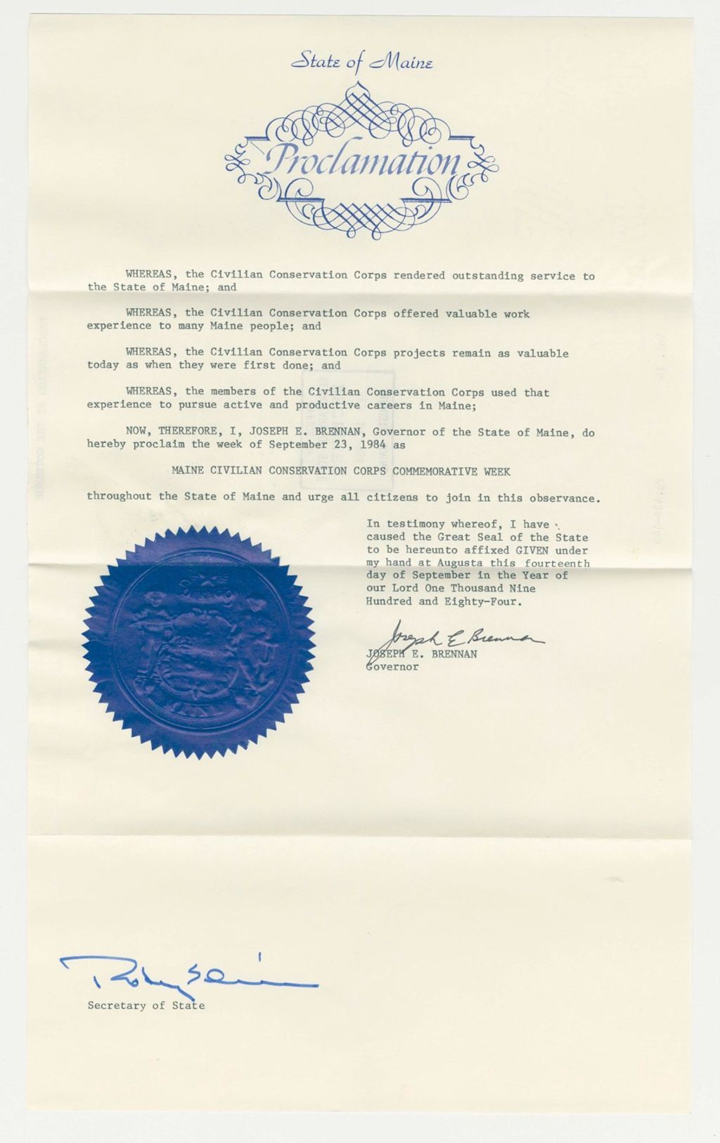 Miniature of Maine Civilian Conservation Corps Commemorative Week