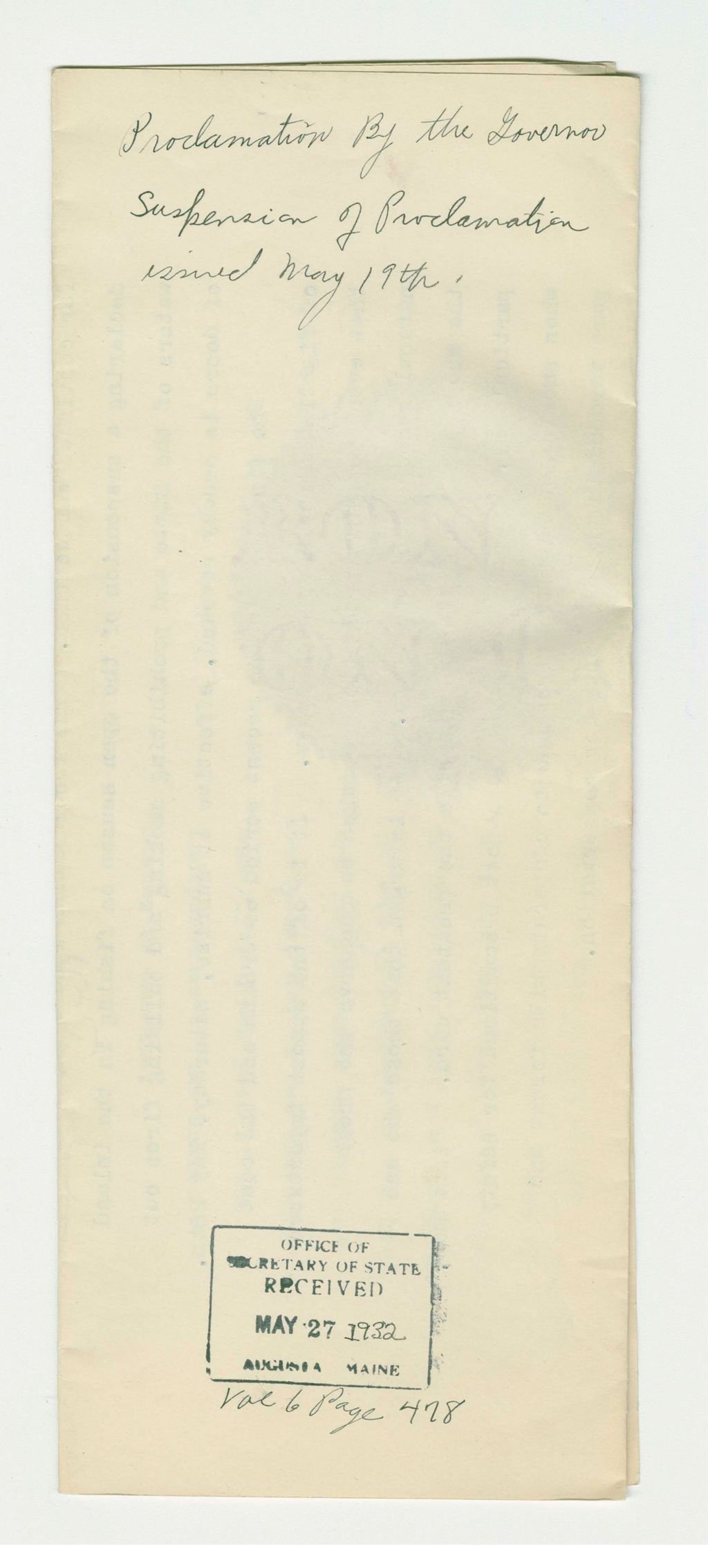 Miniature of Suspension on May 19th Proclamation