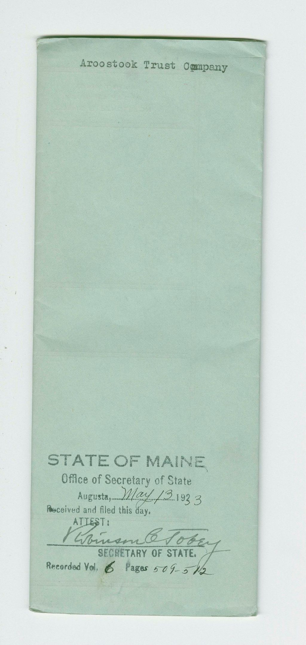 Miniature of Aroostook Trust Company