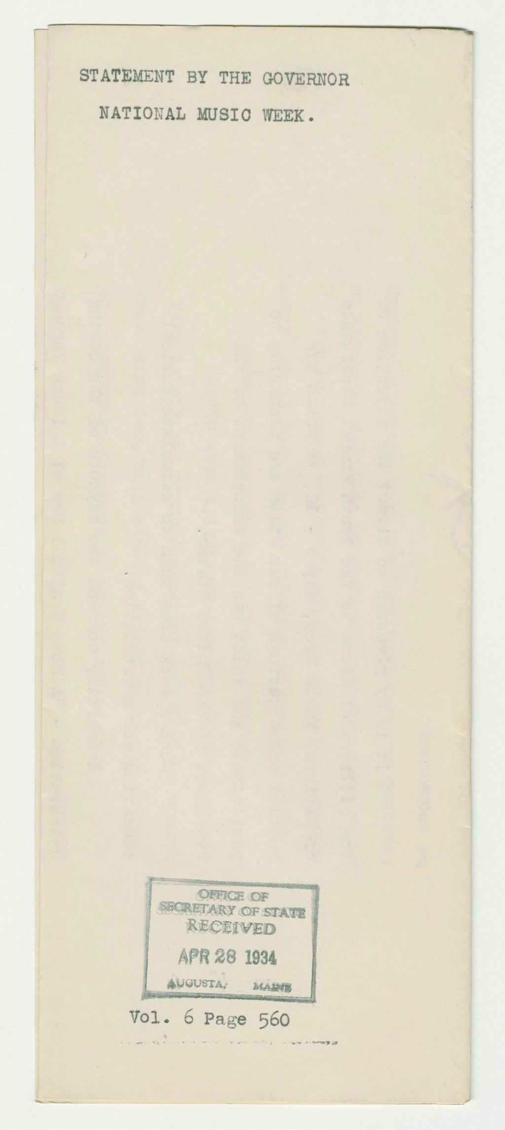 Miniature of National Music Week Statement