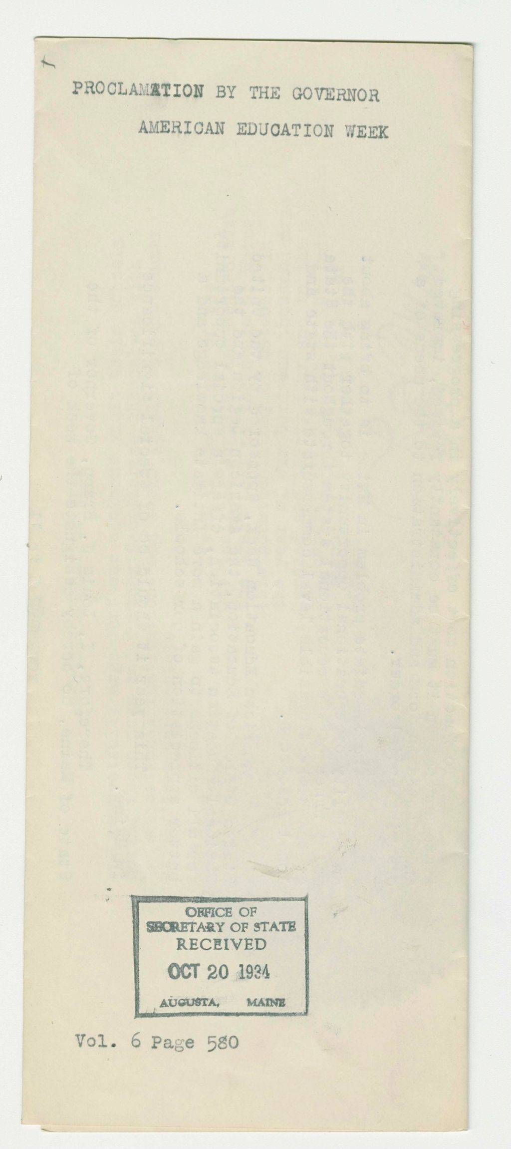 Miniature of American Education Week Proclamation