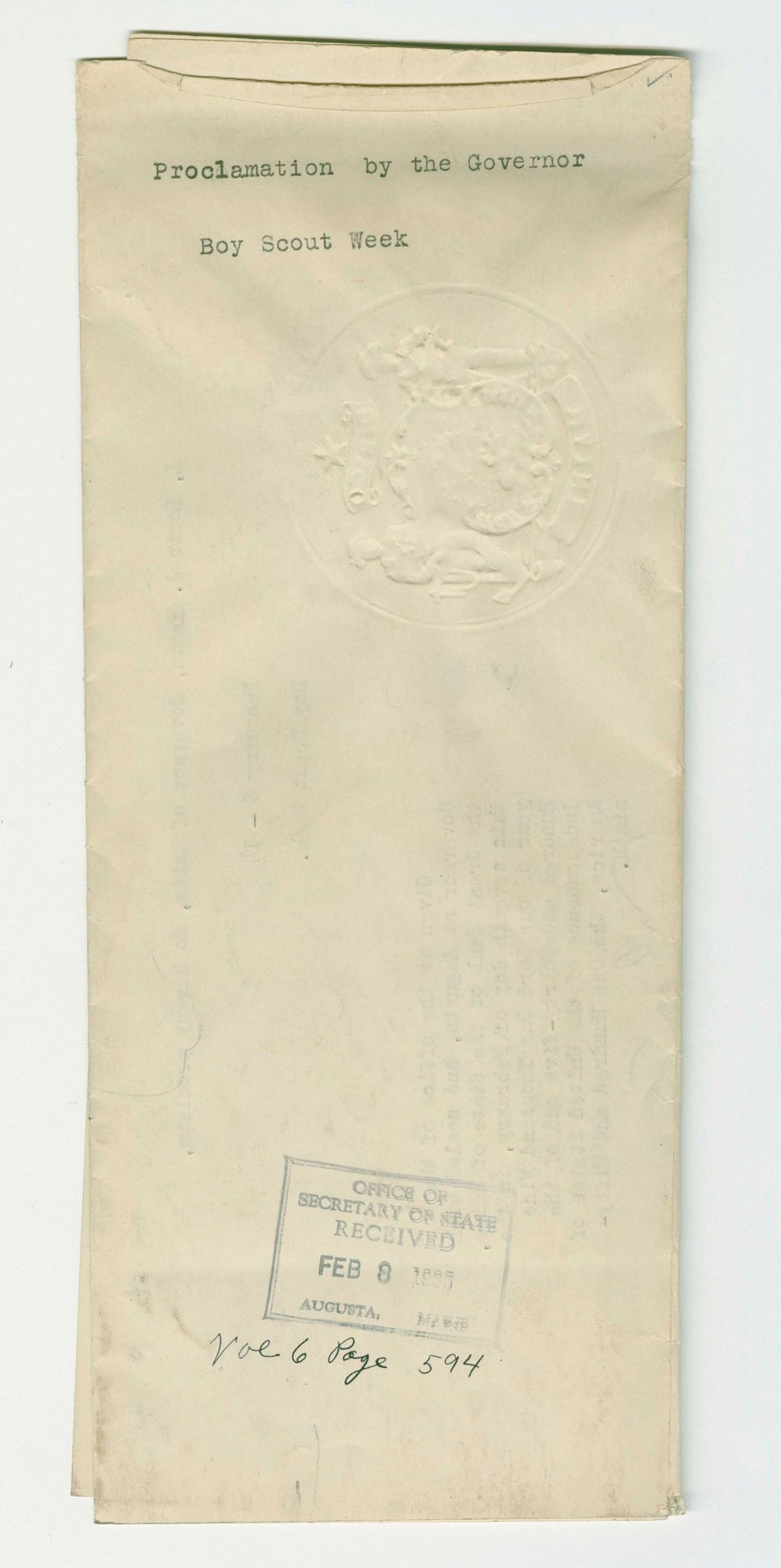 Miniature of Boy Scout Week Proclamation
