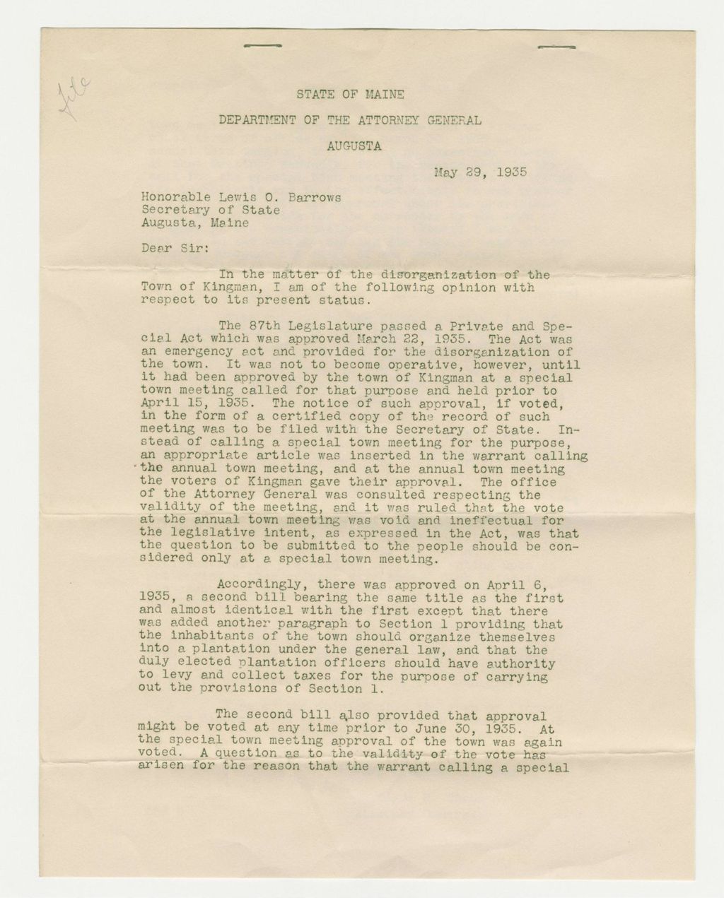 Miniature of Town of Kingman Attorney General Statement