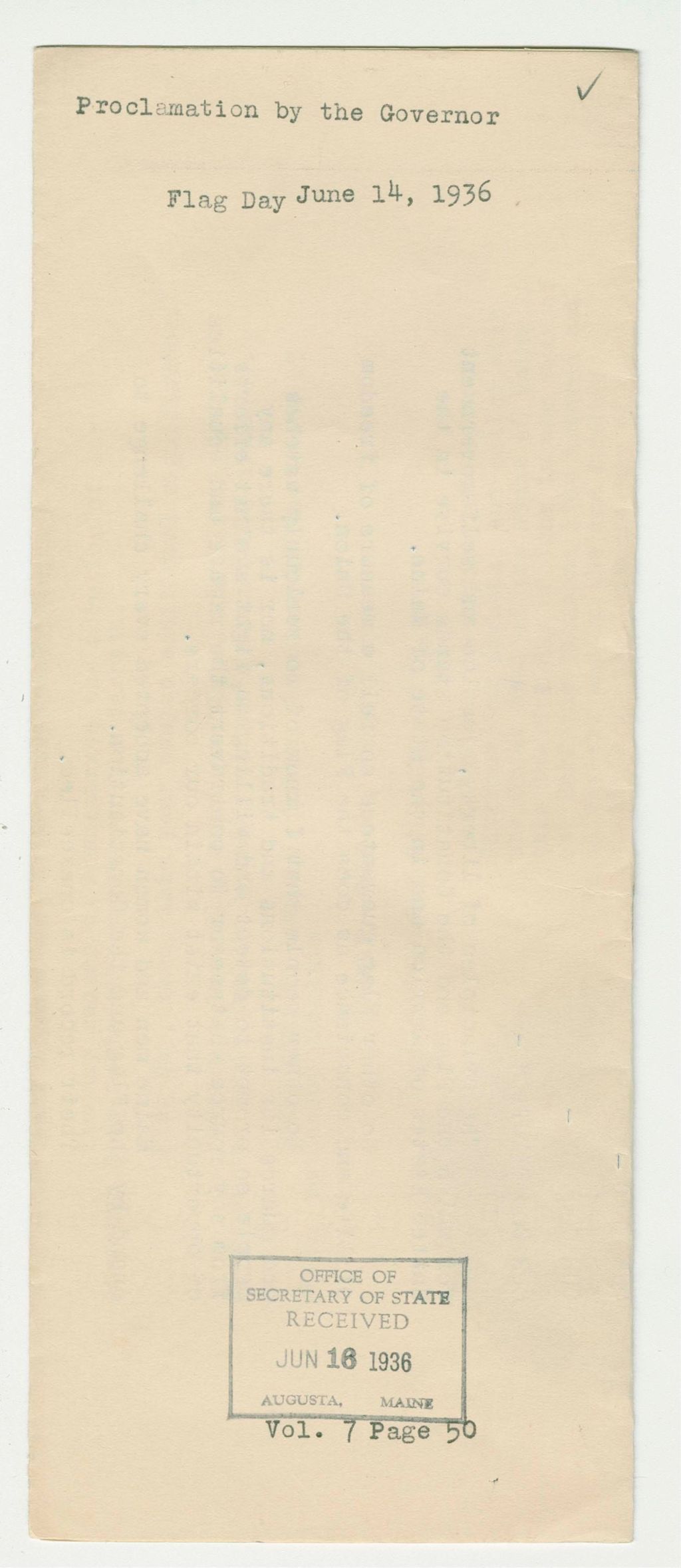 Miniature of Flag Day Proclamation